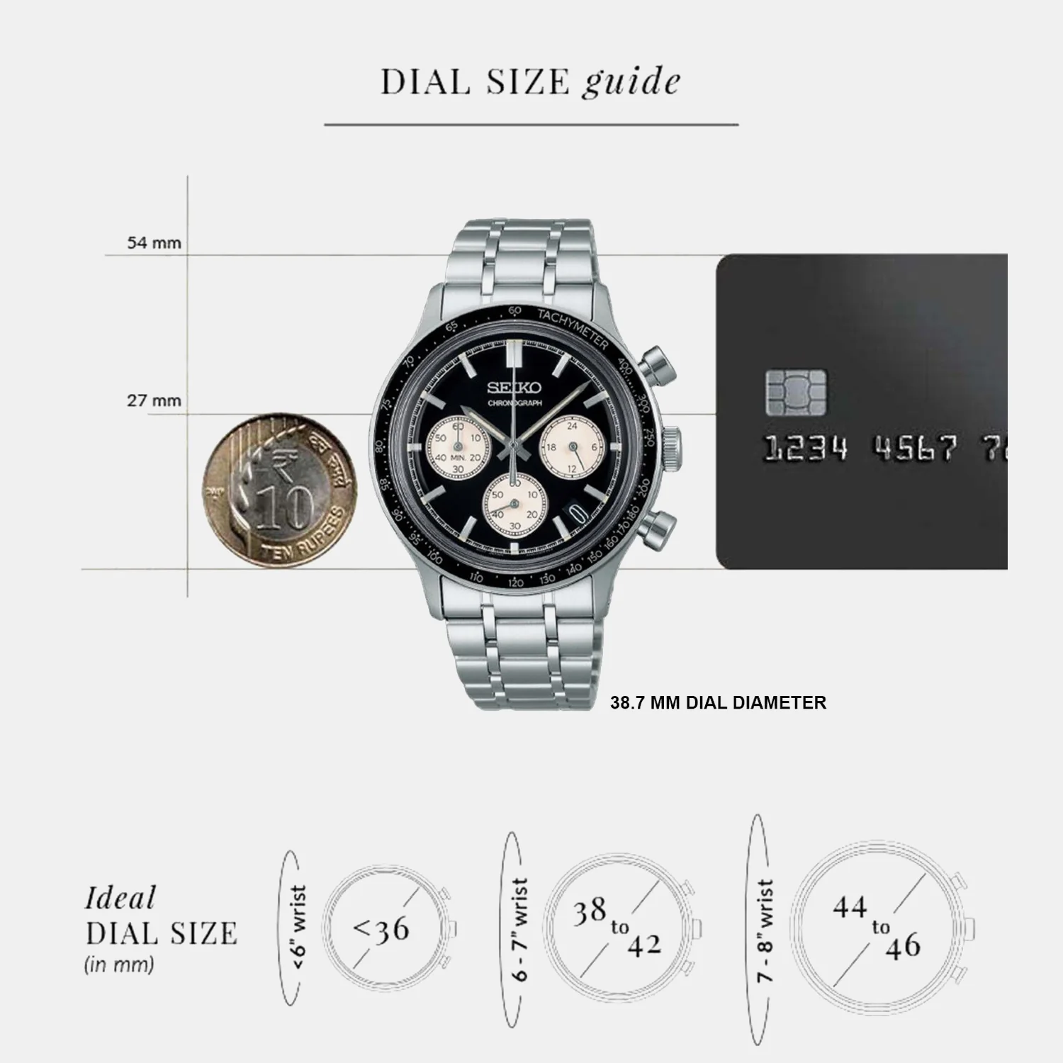 Men Quartz Black Dial Chronograph Stainless Steel Watch SSB479P1 - Image 7