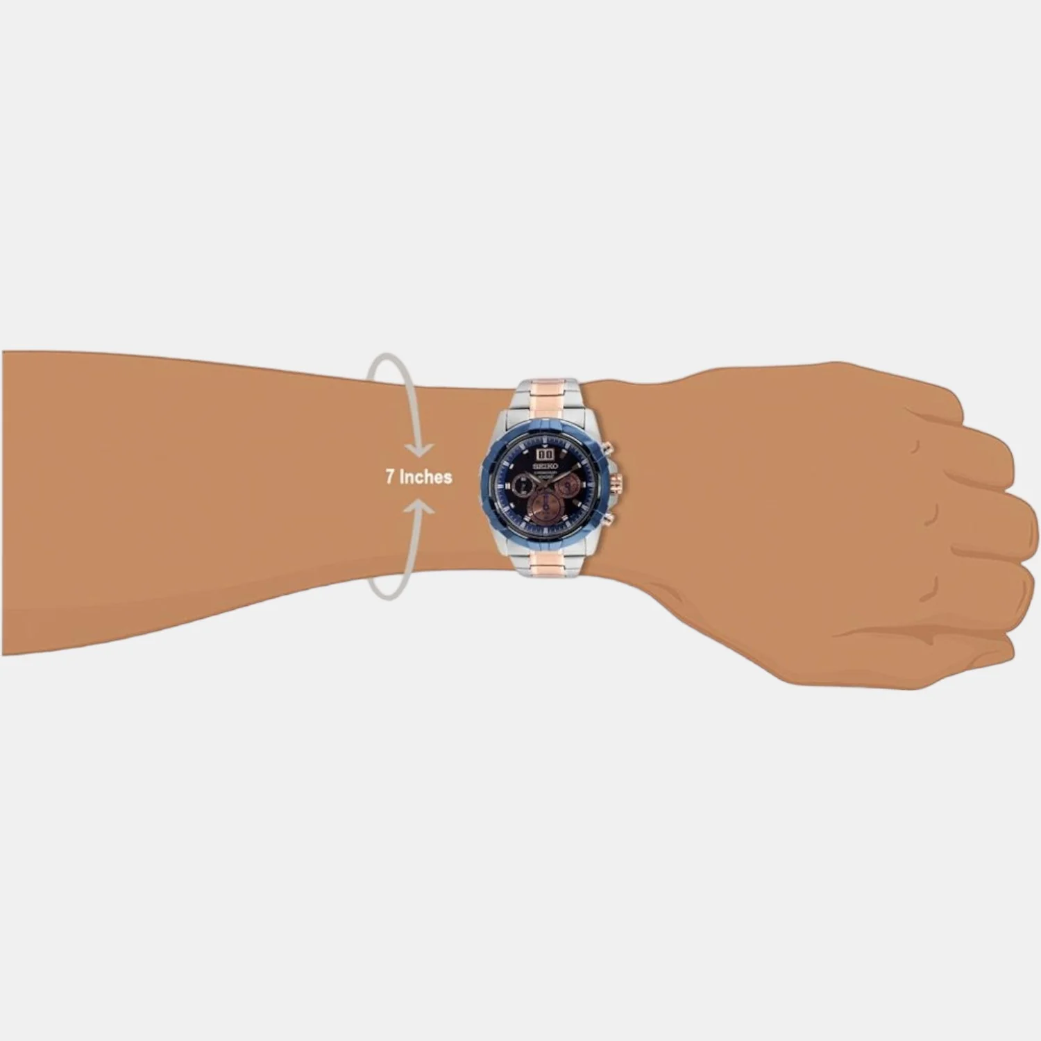 Men Quartz Blue Dial Chronograph Stainless Steel Watch SPC227P1 - Image 4
