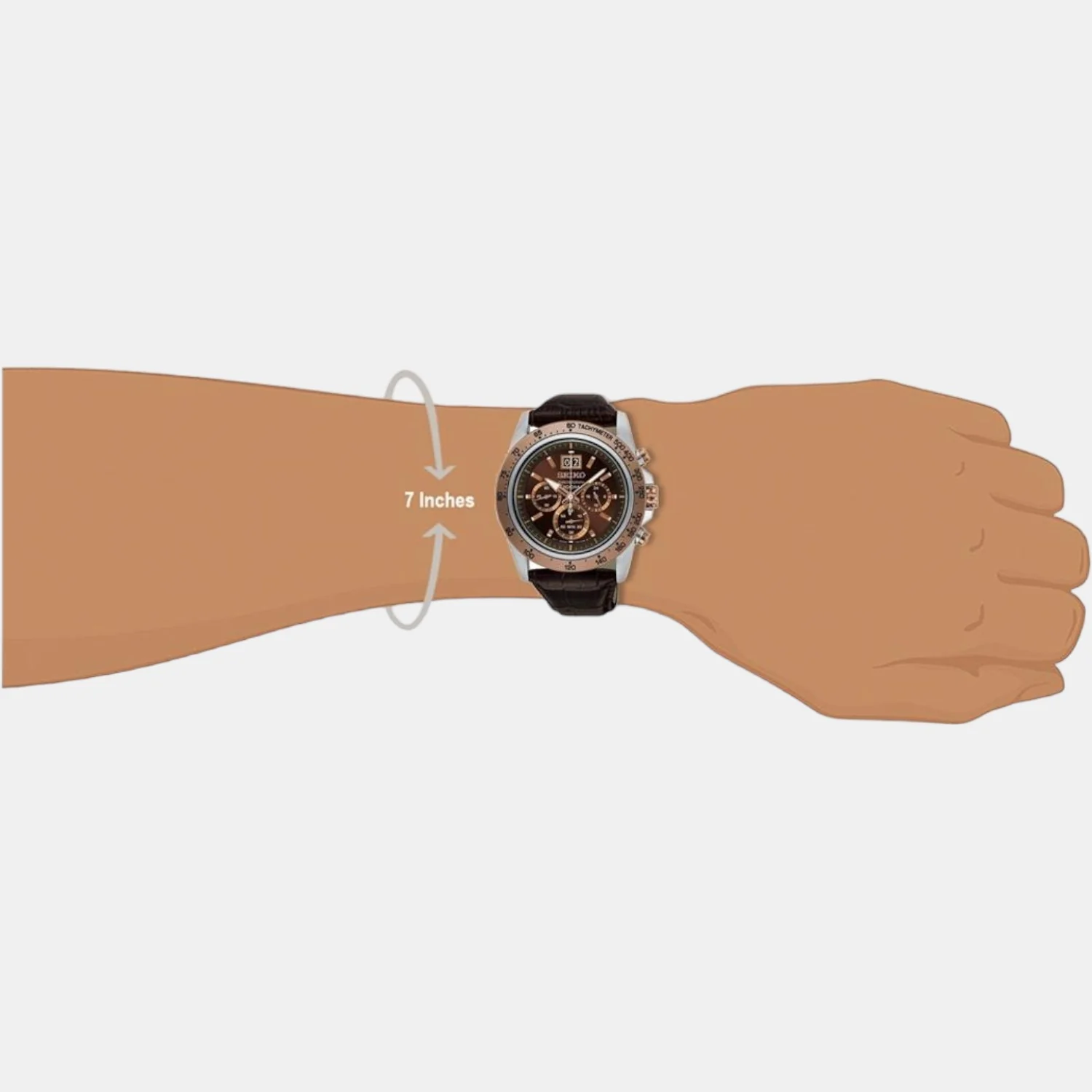 Men Quartz Brown Dial Analog Leather Watch SPC248P1 - Image 5