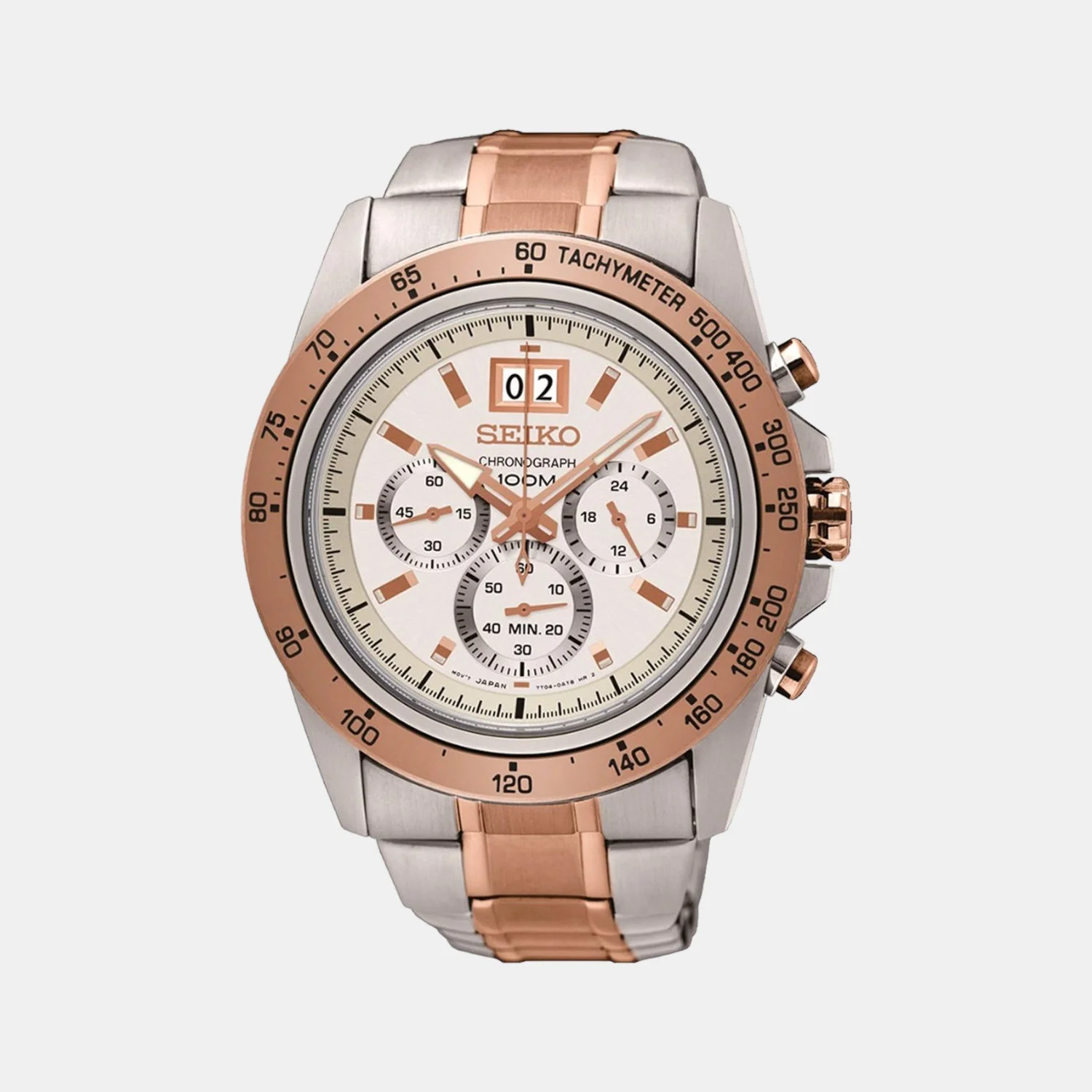 Men Quartz White Dial Chronograph Stainless Steel Watch SPC234P1