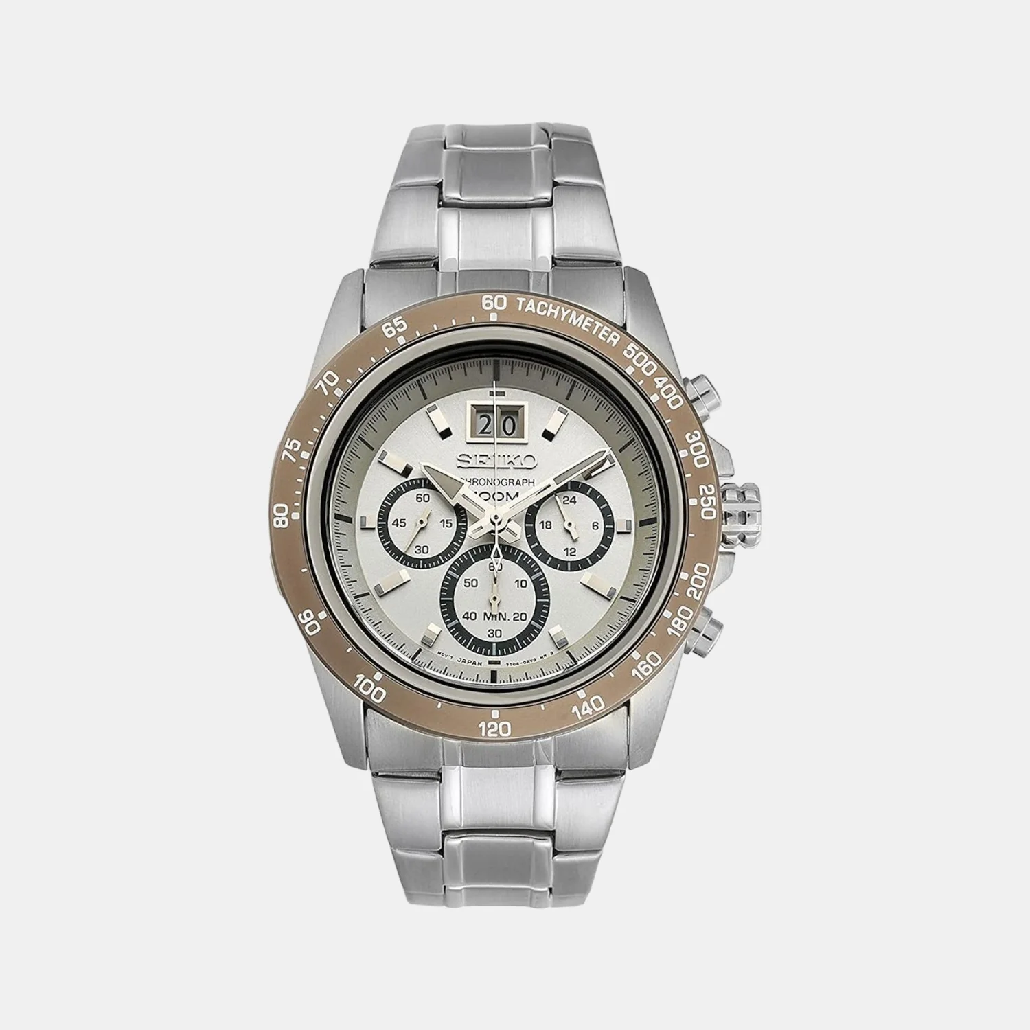 Men Quartz White Dial Chronograph Stainless Steel Watch SPC241P1