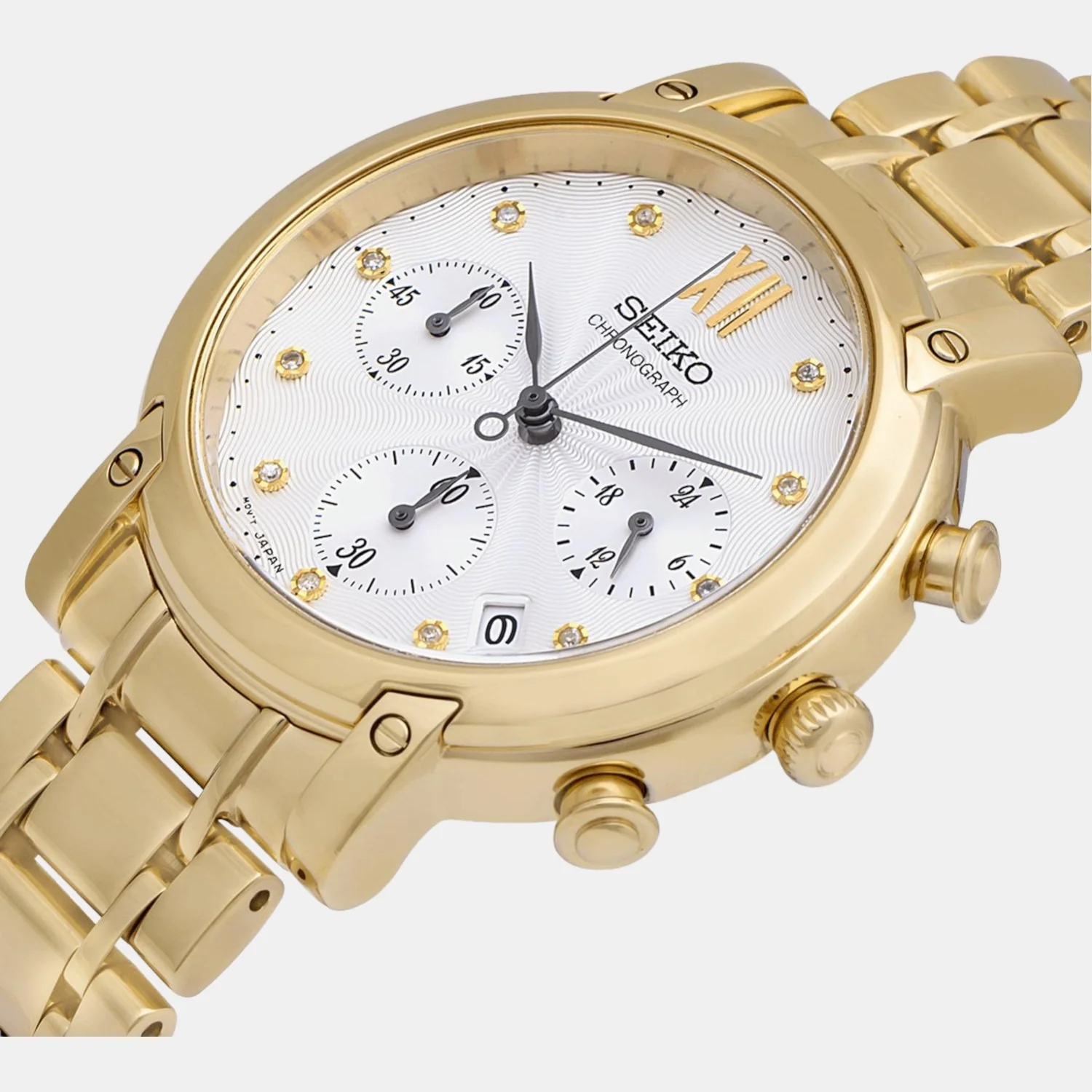 Men Quartz White Dial Chronograph Stainless Steel Watch SRW836P1 - Image 2