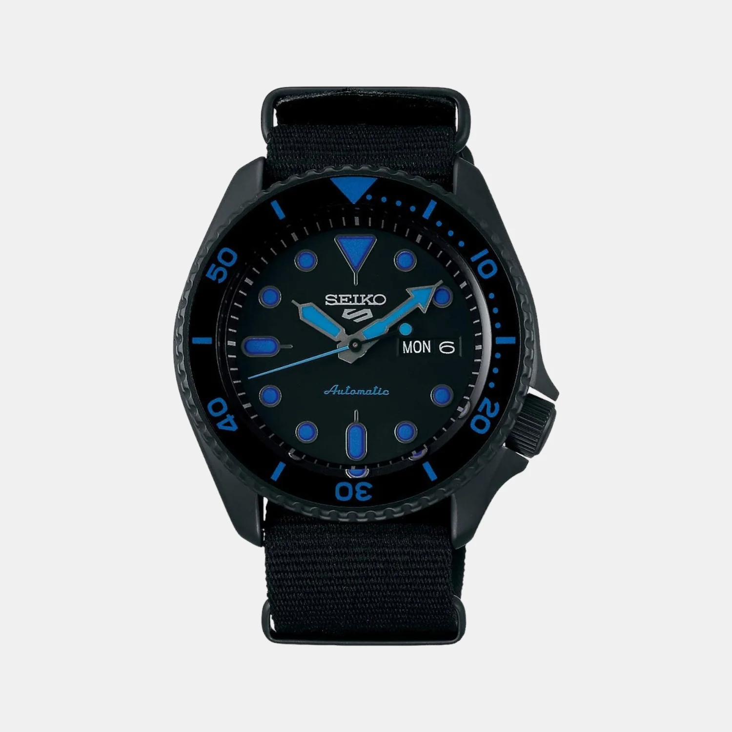 New 5 Sports Men Automatic Black Dial Analog Nylon Watch SRPD81K1