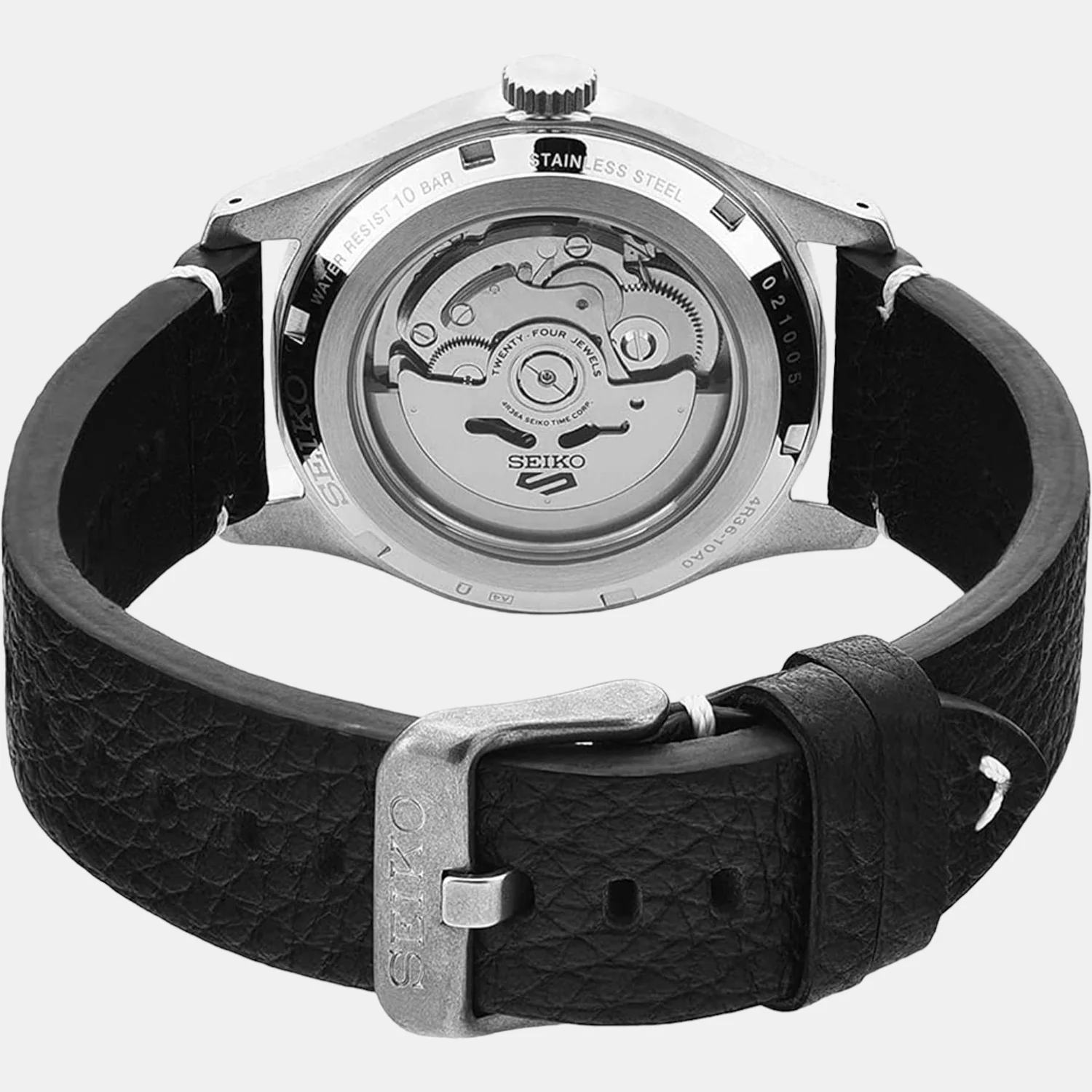 New 5 Sports Men Automatic Blue Dial Analog Leather Watch SRPG39K1 - Image 4