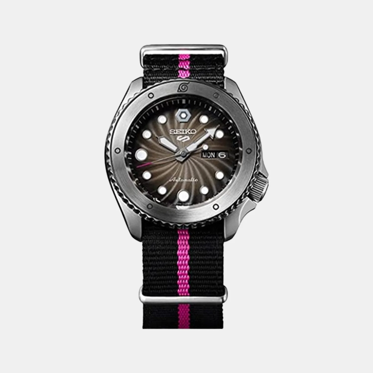 New 5 Sports Men Quartz Black Dial Analog Leather Watch SRPF65K1