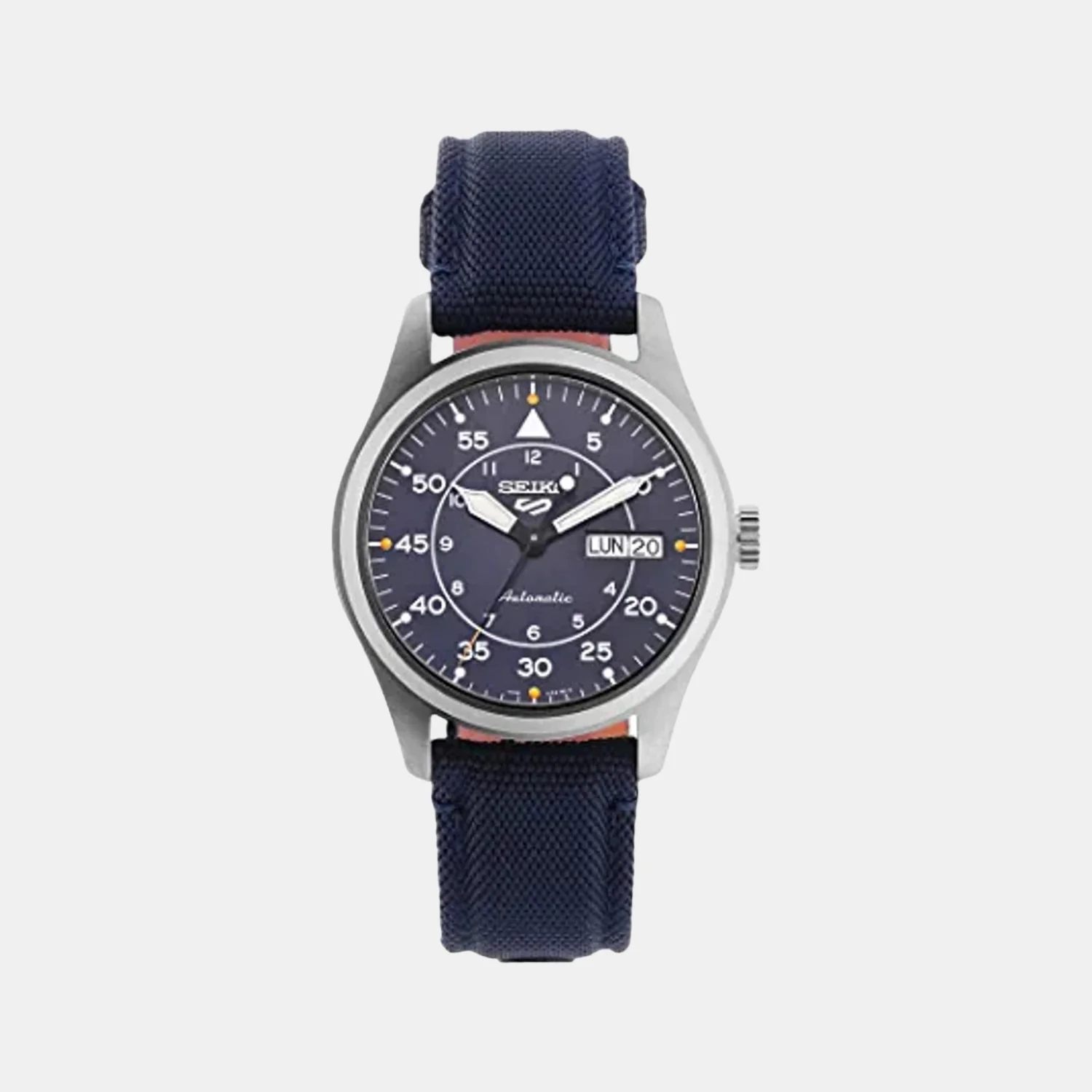 New 5 Sports Men Quartz Blue Dial Analog Leather Watch SRPH31K1