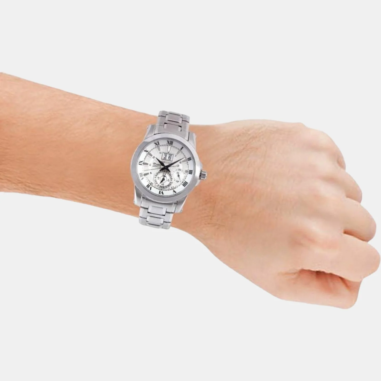 Premier Kinetic Perpetual Men Quartz Silver Dial Chronograph Stainless Steel Watch SNP091P1 - Image 4