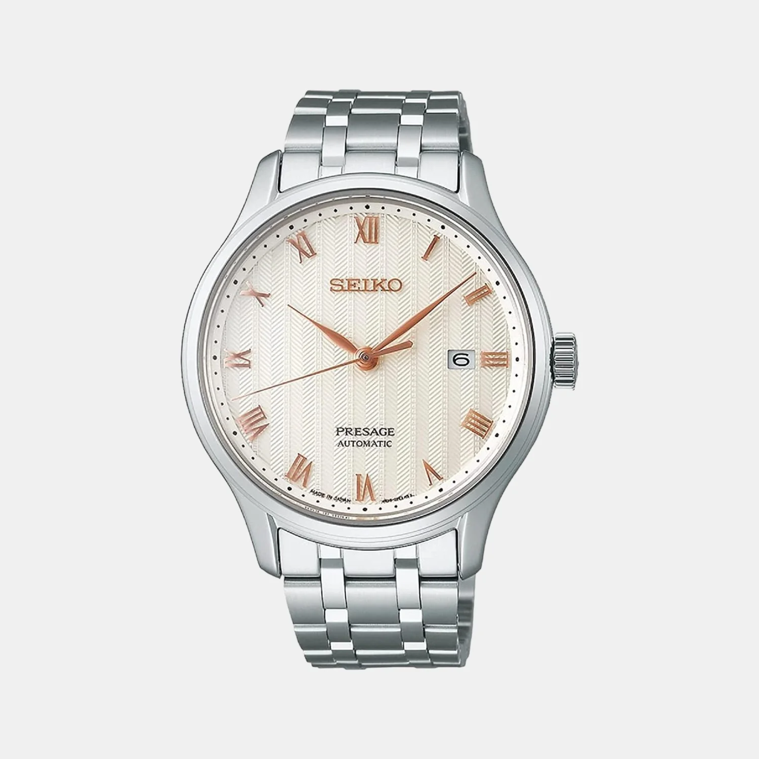 Presage Men Automatic Beige Dial Analog Stainless Steel Watch SRPF45J1