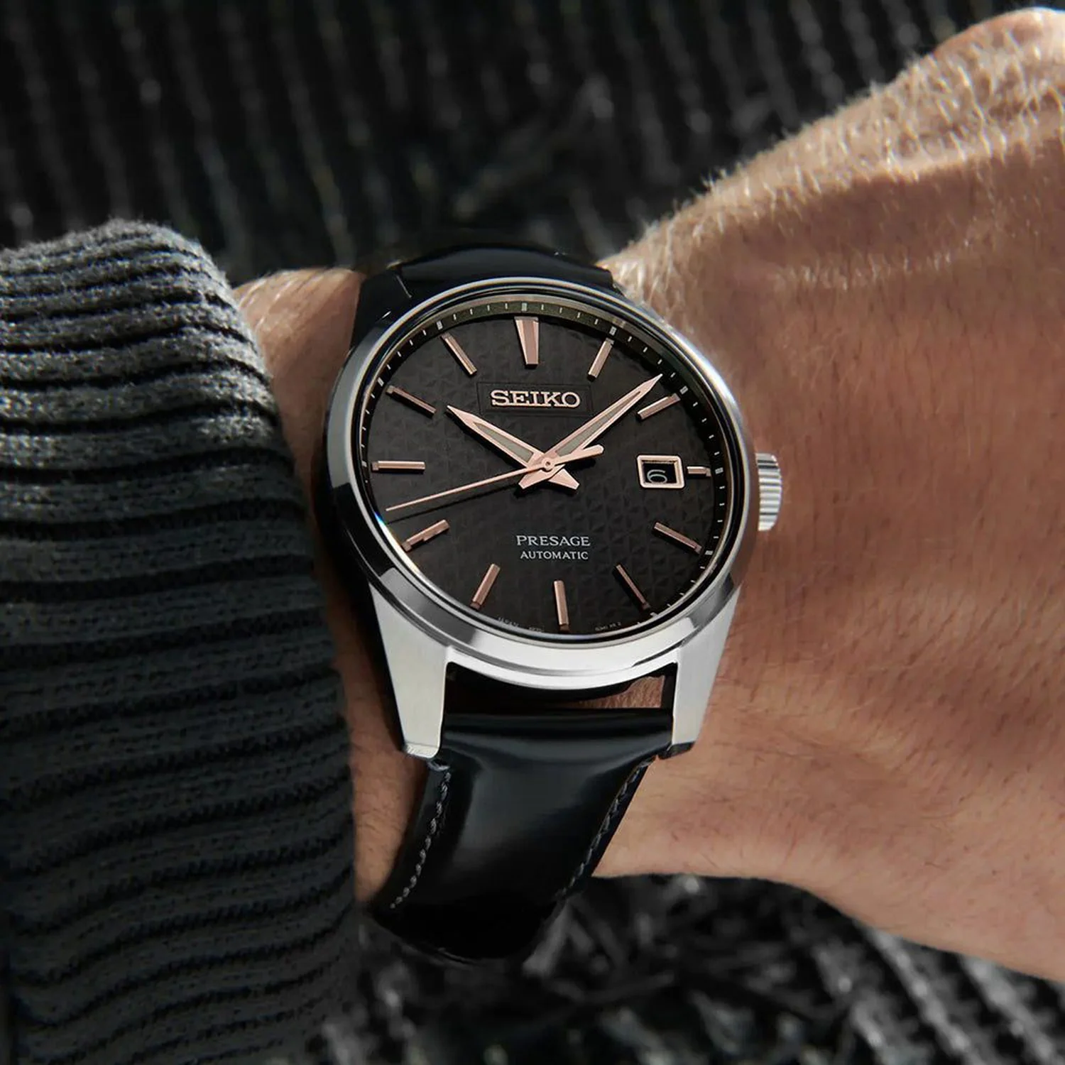 Presage Men Automatic Black Dial Analog Leather Watch SPB231J1 - Image 2