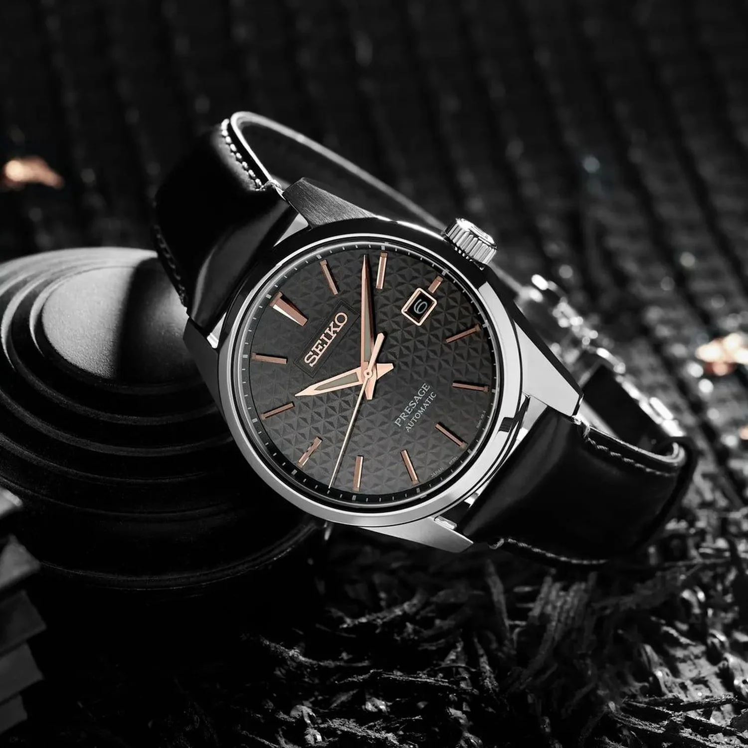 Presage Men Automatic Black Dial Analog Leather Watch SPB231J1 - Image 3