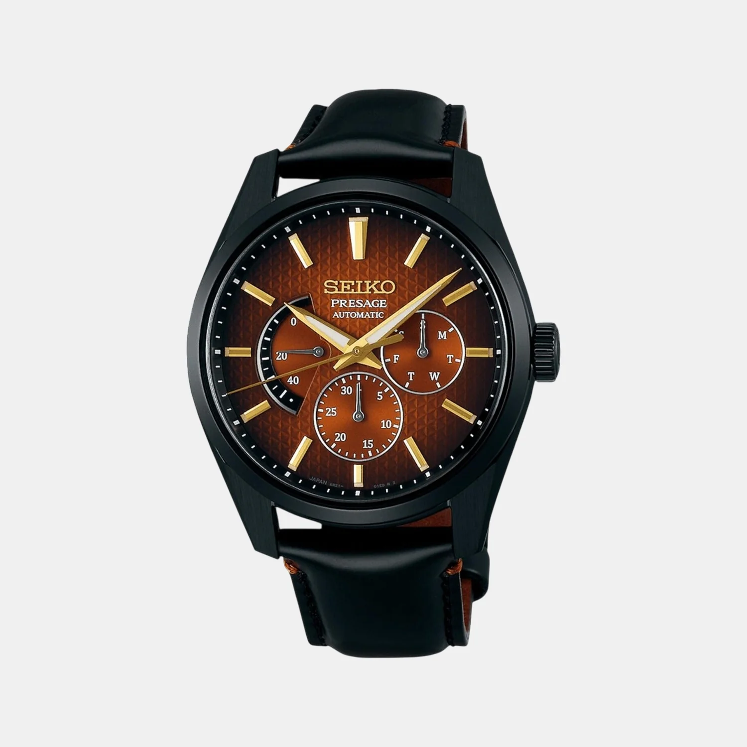 Presage Men Automatic Brown Dial Chronograph Leather Watch SPB329J1