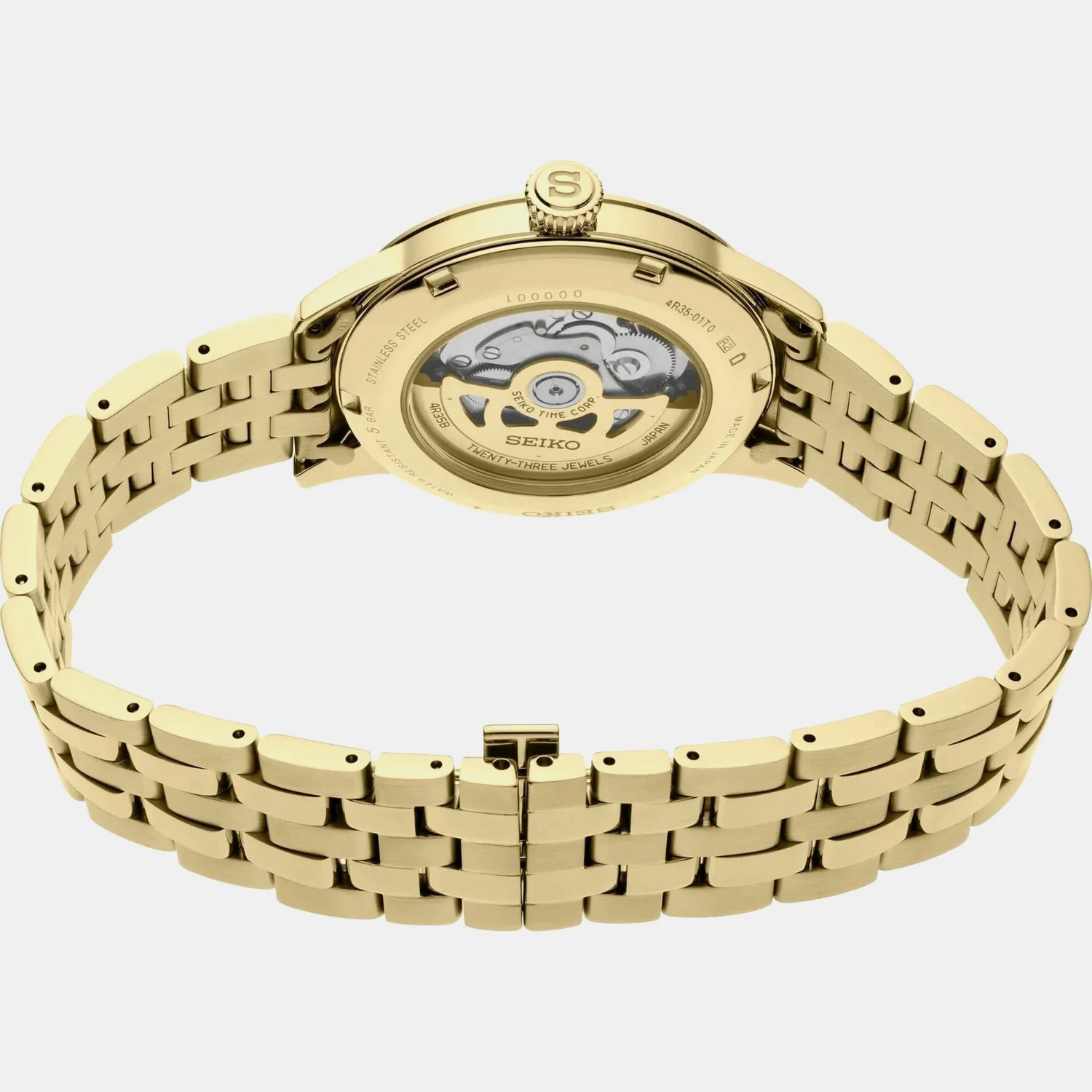 Presage Men Automatic Gold Dial Analog Stainless Steel Watch SRPK46J1 - Image 3