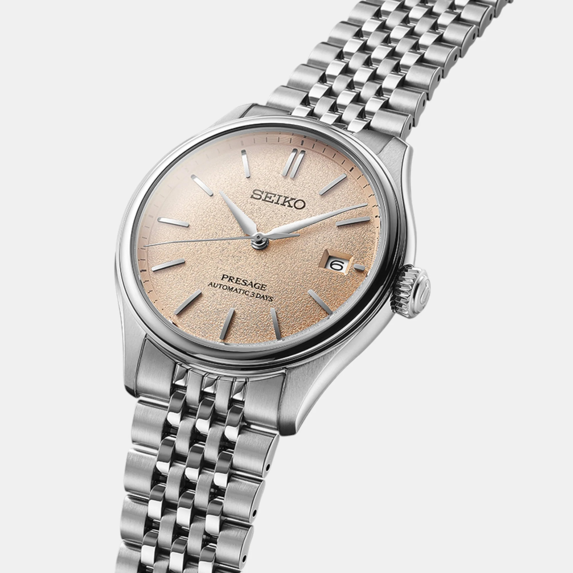 Presage Men Automatic Pale Persimmon Dial Analog Stainless Steel Watch SPB467J1 - Image 3