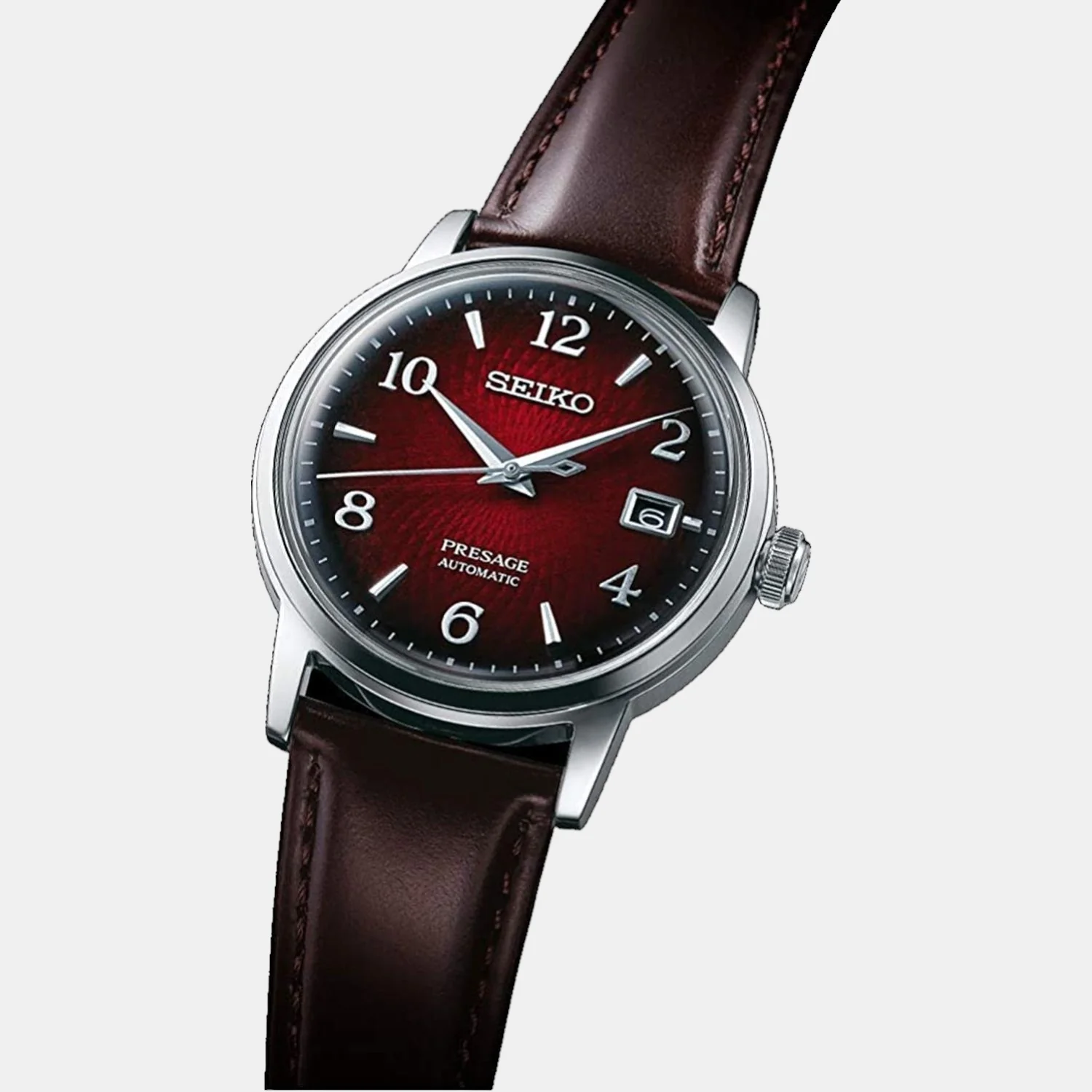 Presage Men Automatic Red Dial Analog Leather Watch SRPE41J1 - Image 5
