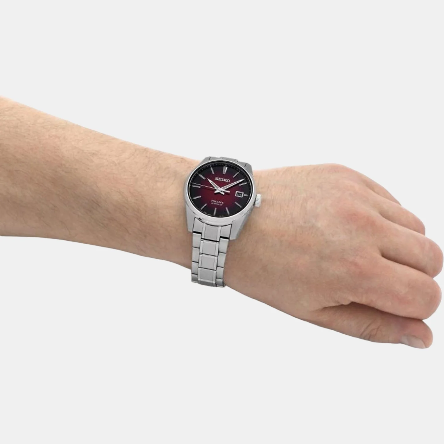 Presage Men Quartz Red Dial Analog Stainless Steel Watch SPB227J1 - Image 4