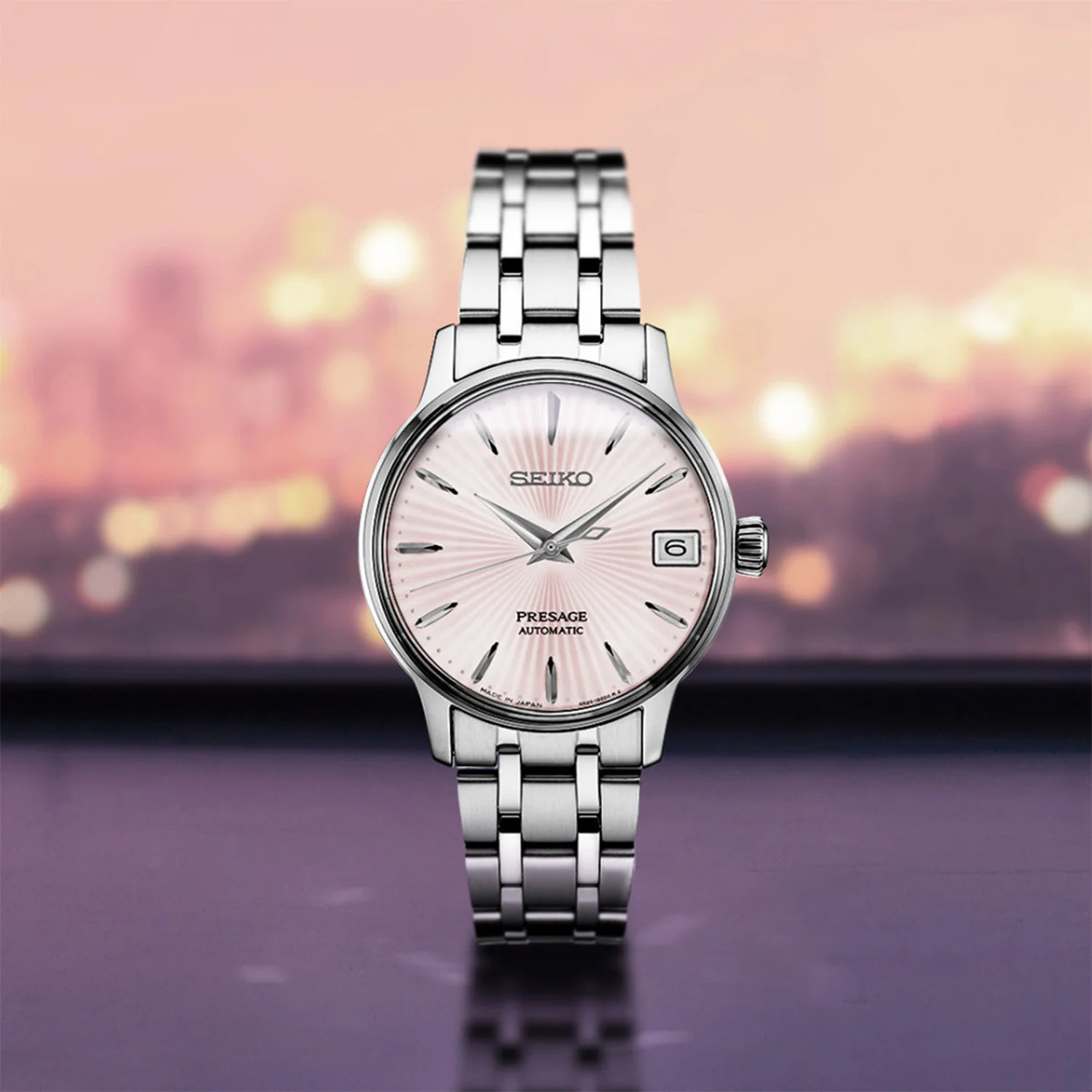 Presage Women Automatic Pink Dial Analog Stainless Steel Watch SRP839J1 - Image 6