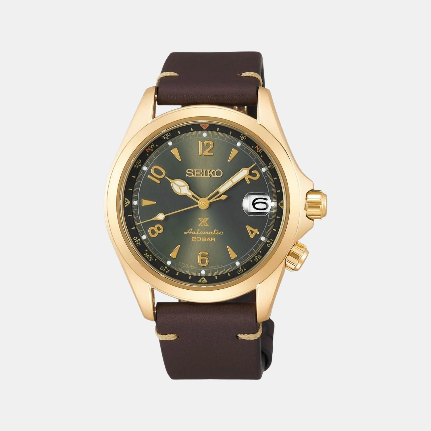 Prospex Men Automatic Green Dial Analog Leather Watch SPB210J1