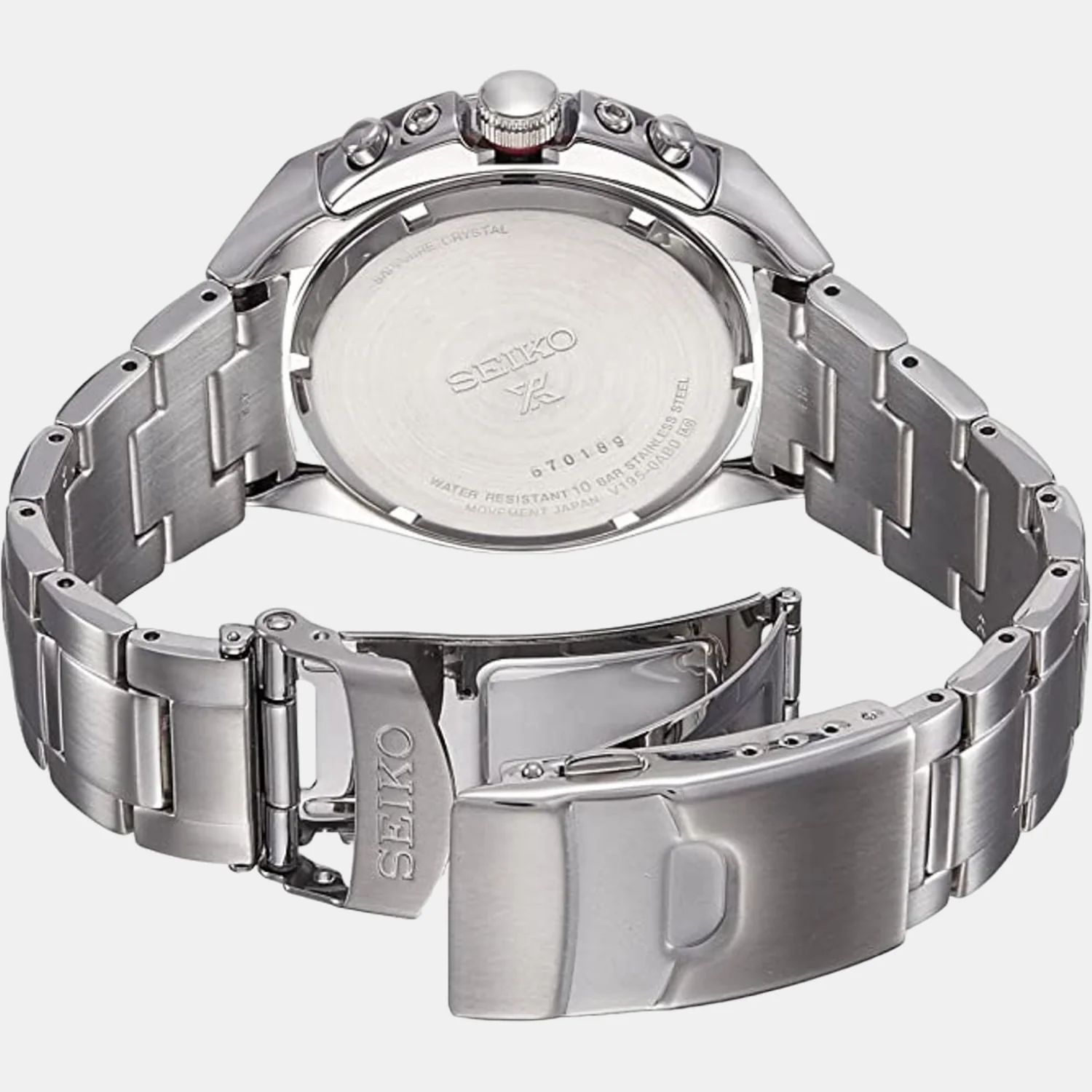 Prospex Men Solar Black Dial Chronograph Stainless Steel Watch SSC487P1 - Image 2