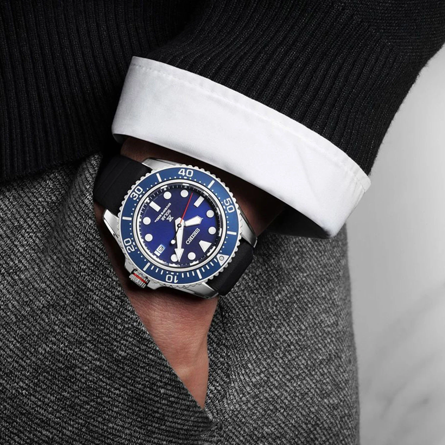 Prospex Men Solar Blue Dial Analog Silicone Watch SNE593P1 - Image 7