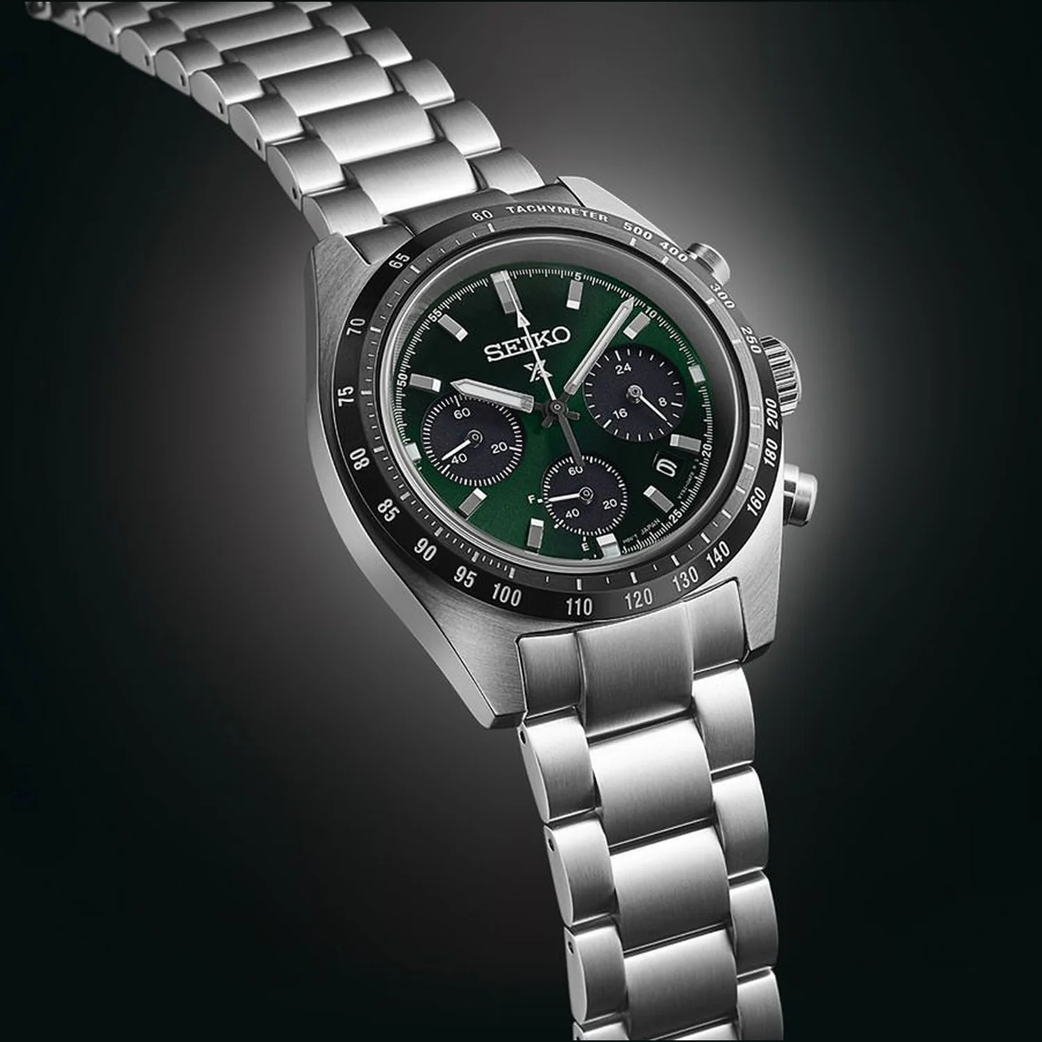 Prospex Men Solar Green Dial Chronograph Stainless Steel Watch SSC933P1 - Image 4