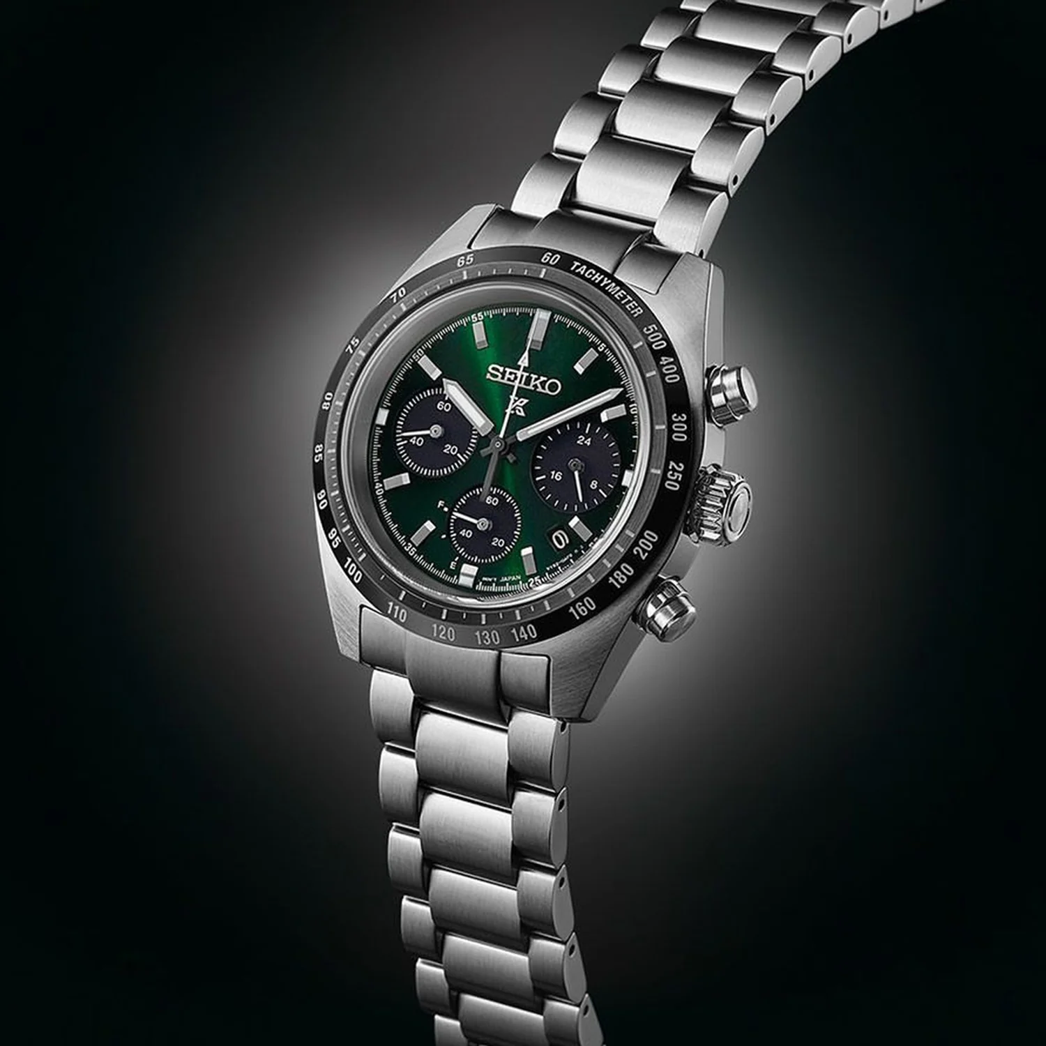 Prospex Men Solar Green Dial Chronograph Stainless Steel Watch SSC933P1 - Image 5
