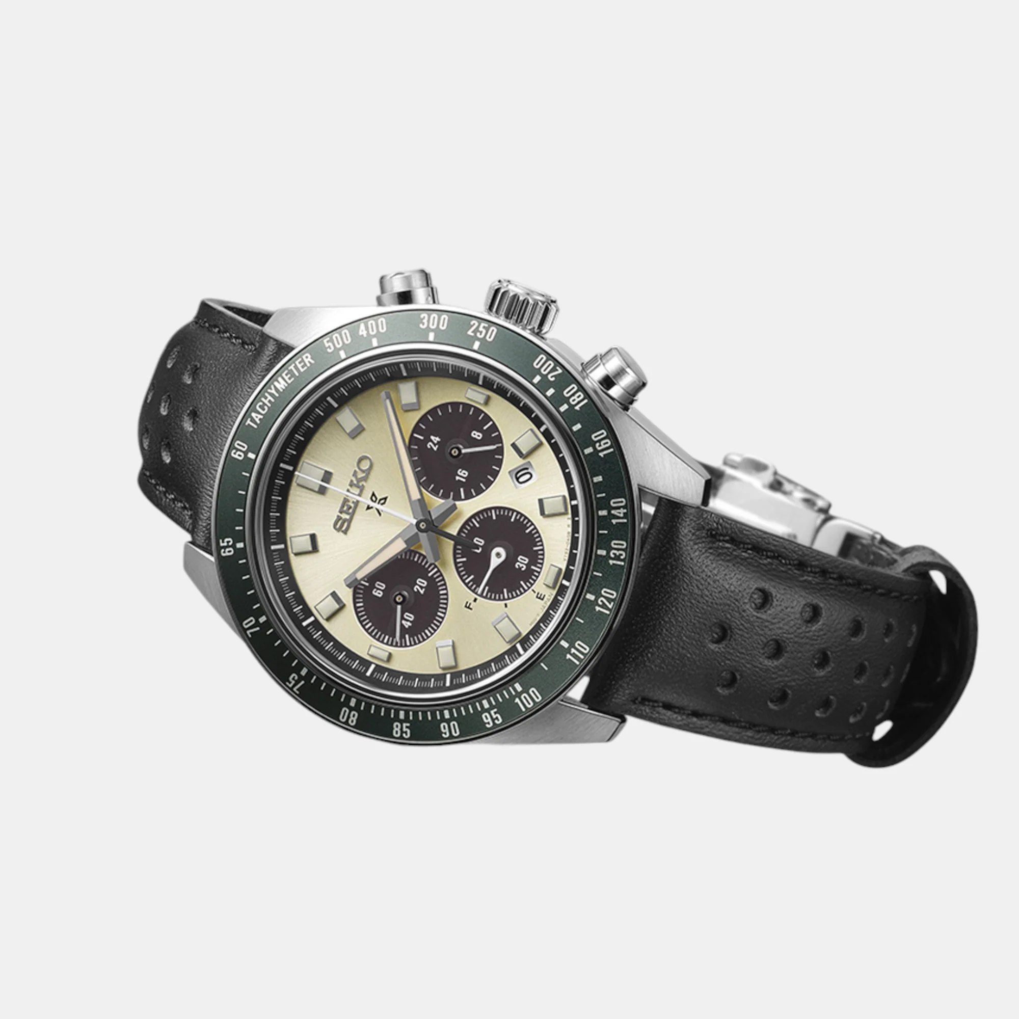 Prospex Men Solar Dual Tone Dial Chronograph Leather Watch SSC943P1 - Image 4