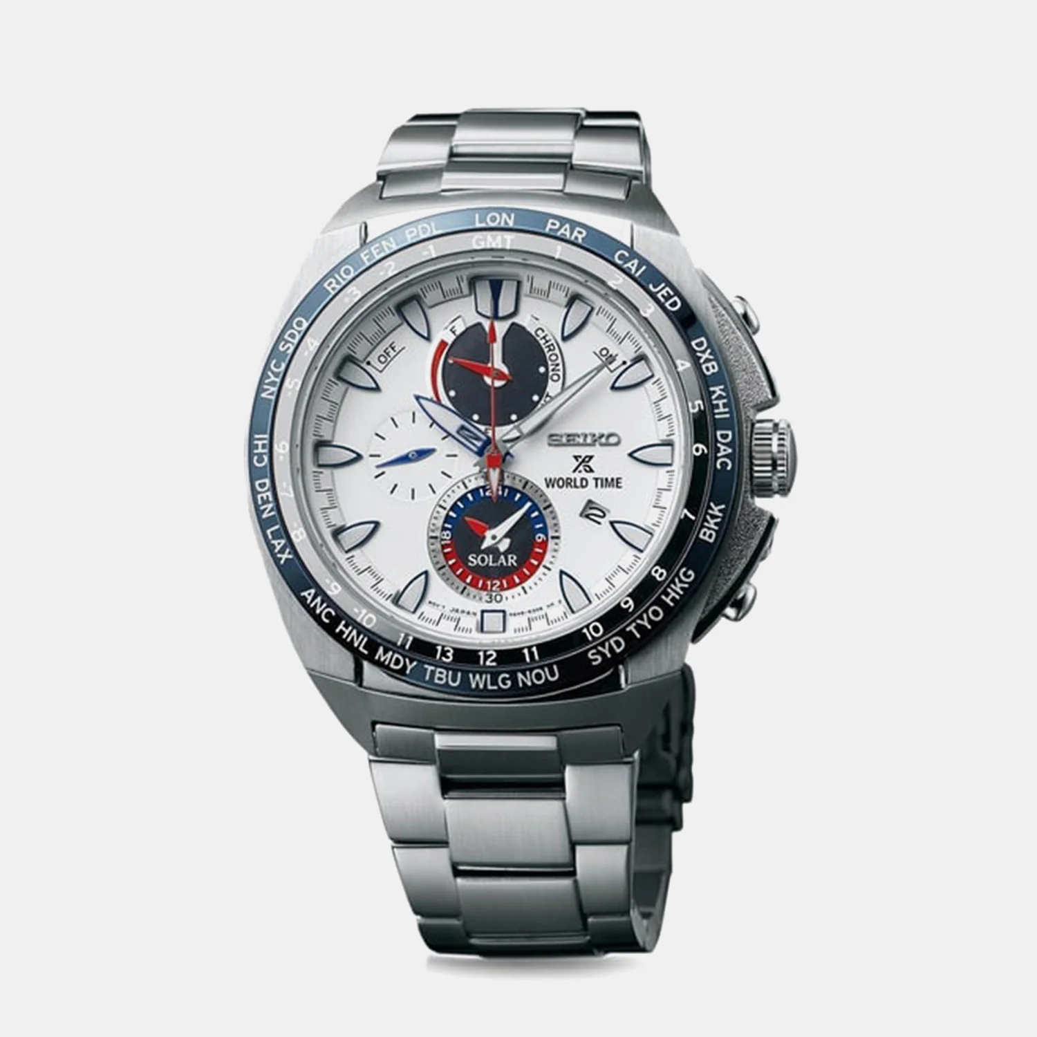 Prospex Men Solar White Dial Chronograph Stainless Steel Watch SSC485P1 - Image 3