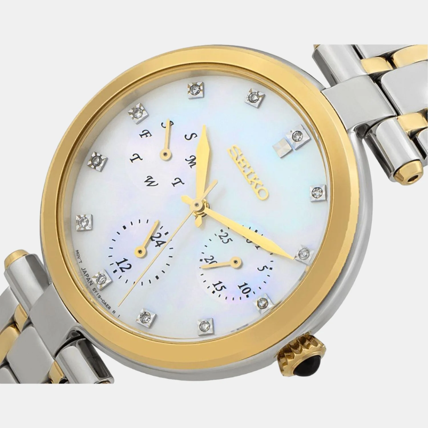 Women Quartz Two Tone Dial Chronograph Stainless Steel Watch SKY660P1 - Image 2