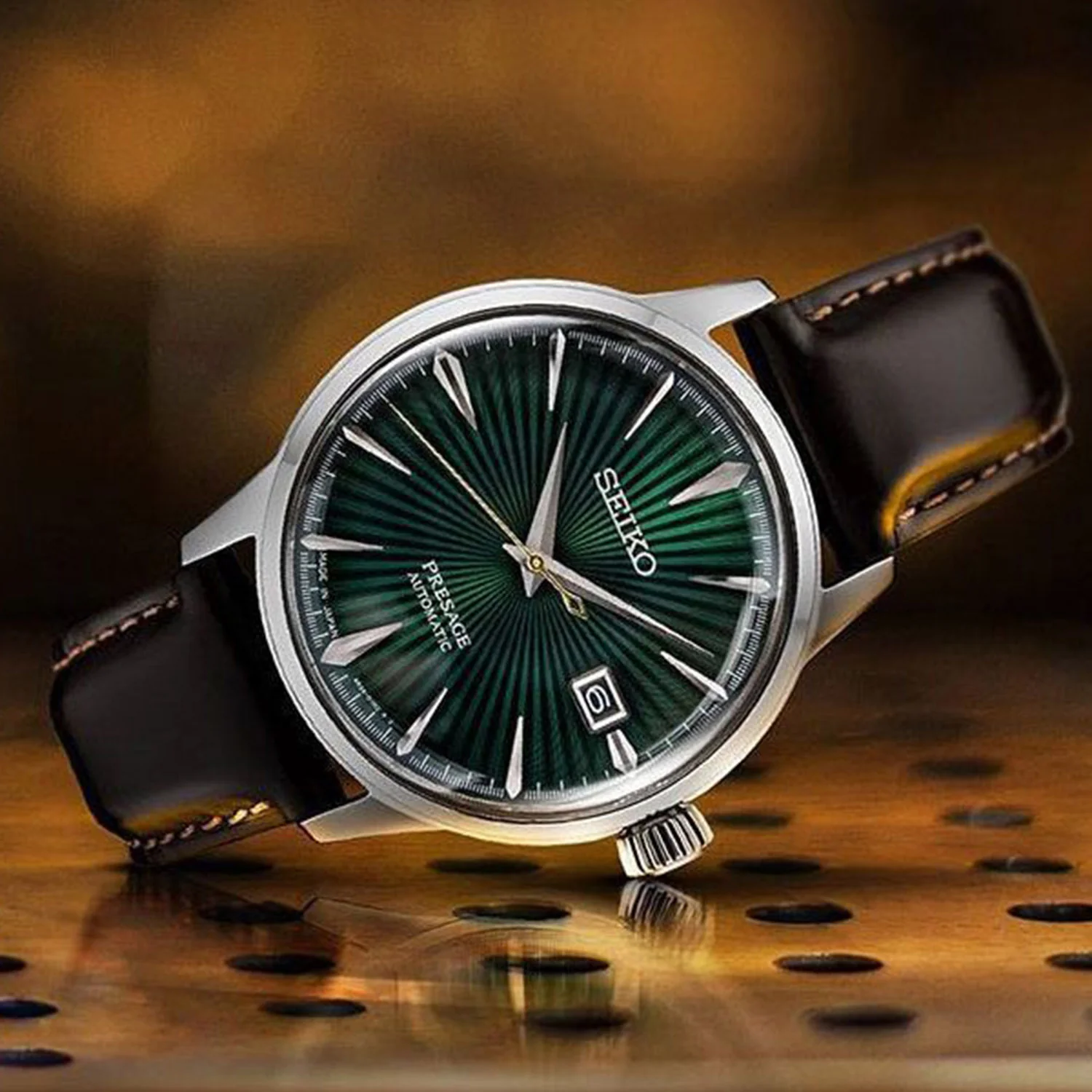 Presage Men Automatic Green Dial Analog Leather Watch SRPD37J1 - Image 7
