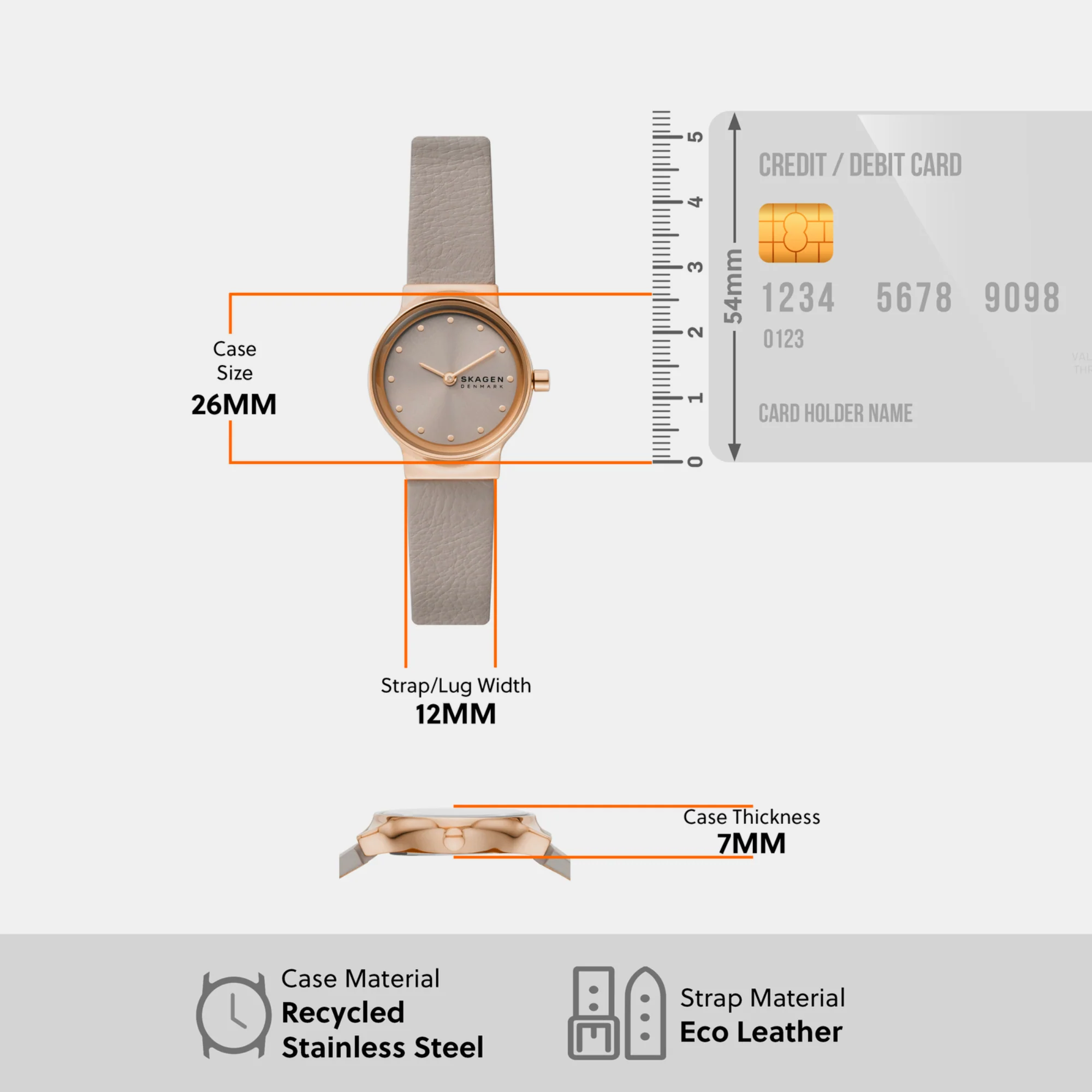 Freja Lille Women Quartz Grey Dial Analog Leather Watch SKW3005 - Image 5