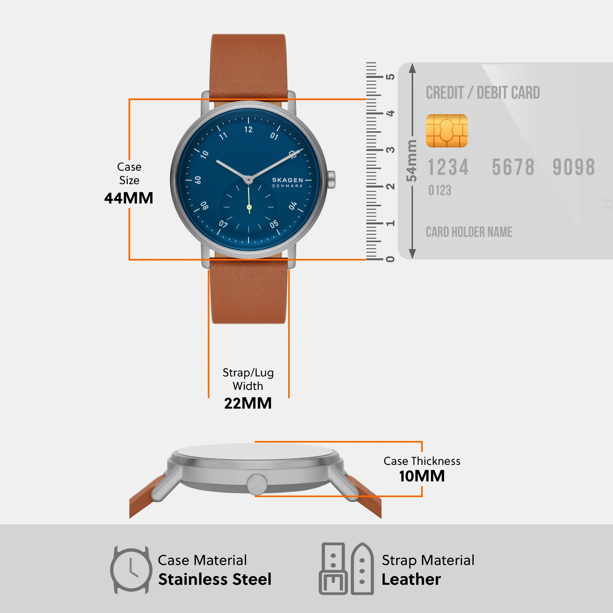 Kuppel Men Quartz Blue Dial Analog Leather Watch SKW6888 - Image 8