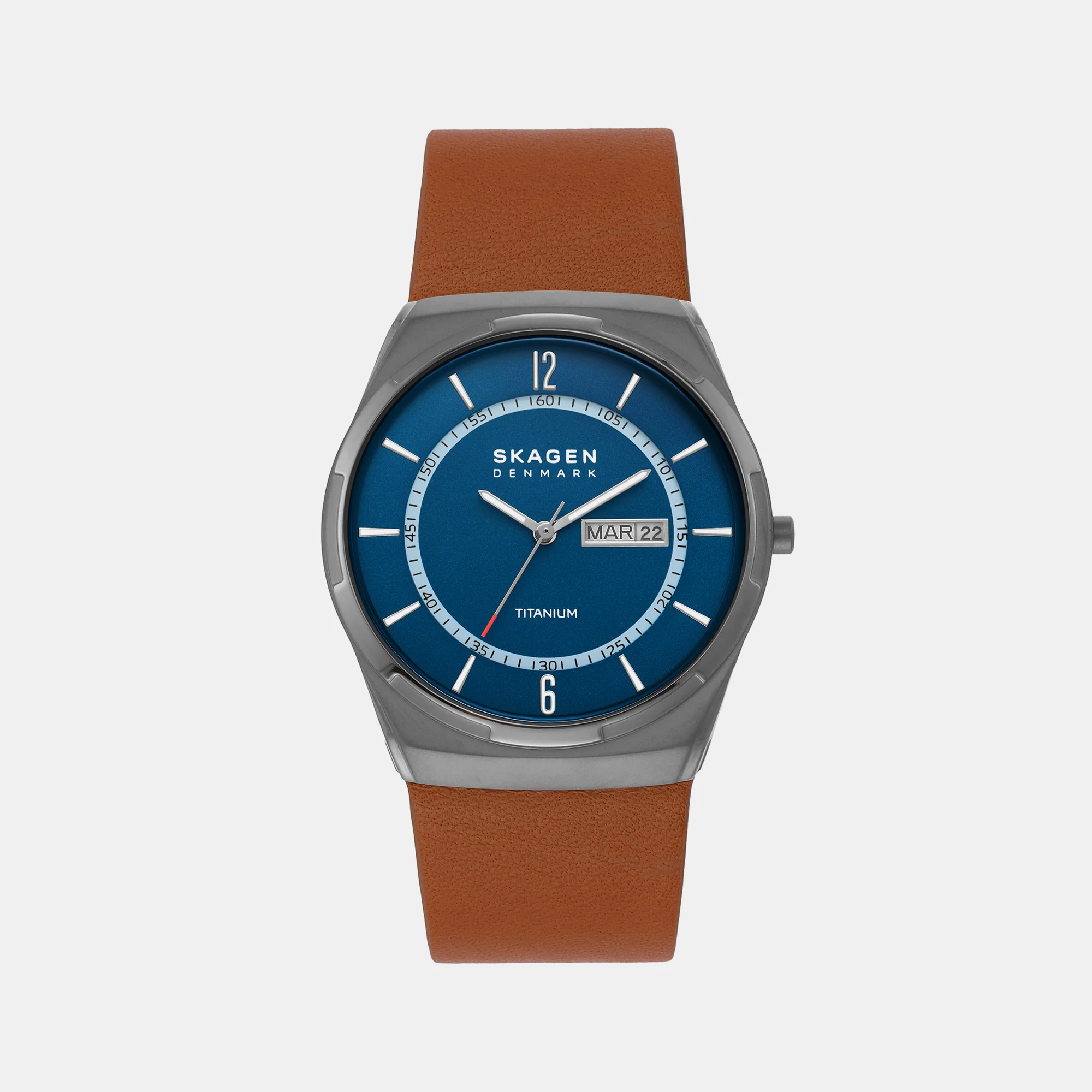 Melbye Men Quartz Grey Dial Analog Leather Watch SKW6906