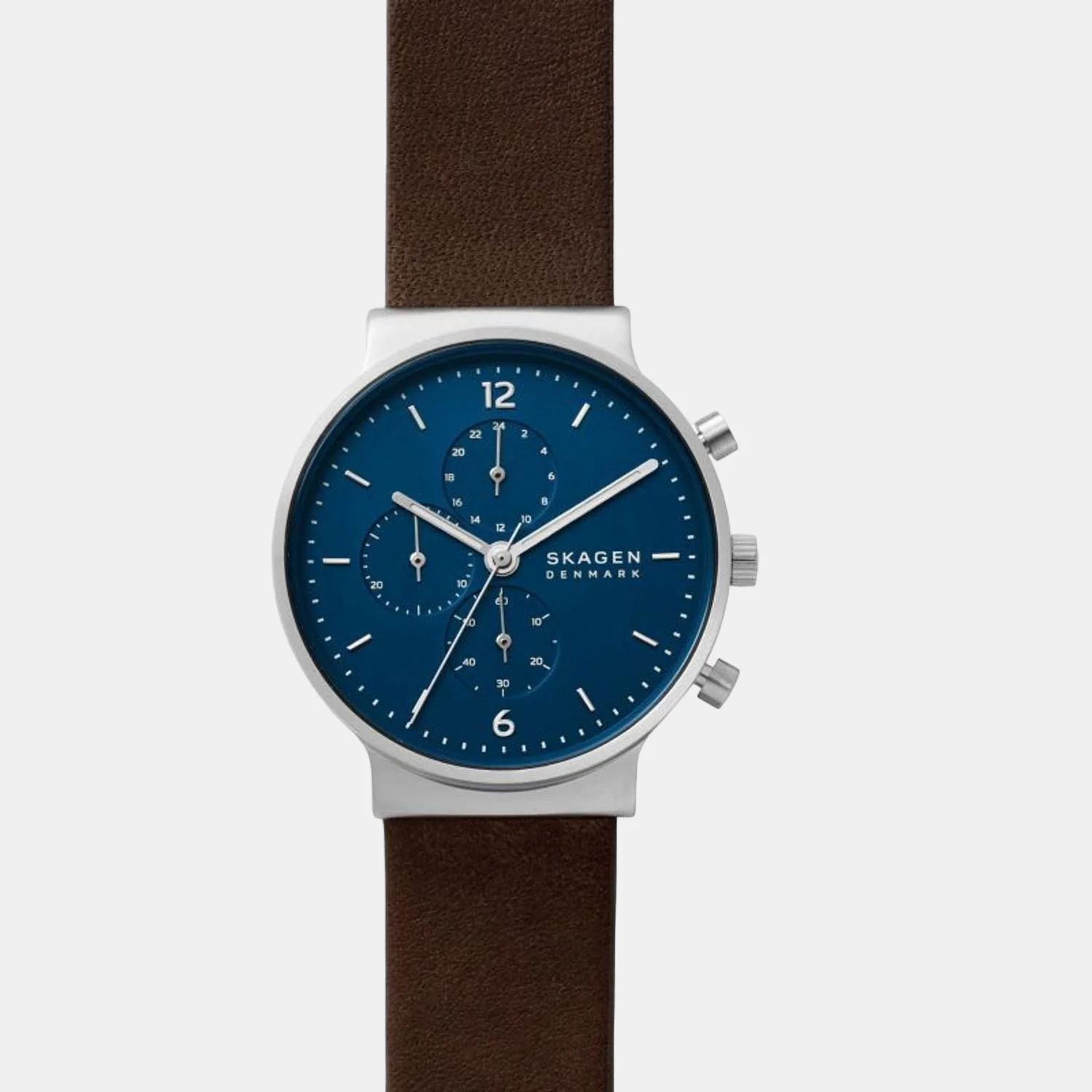 Men Quartz Blue Dial Chronograph Leather Watch SKW6765 - Image 3