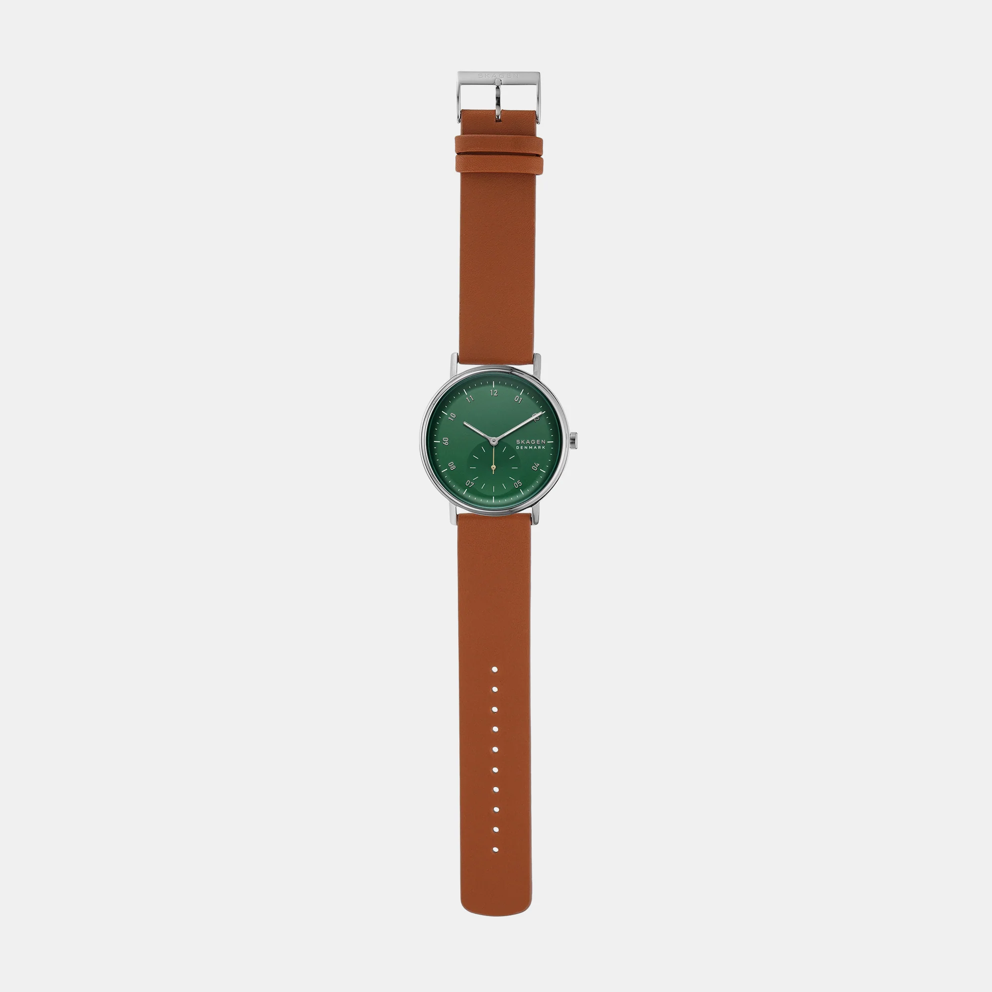 Men Quartz Green Dial Analog Leather Watch SKW6905 - Image 8