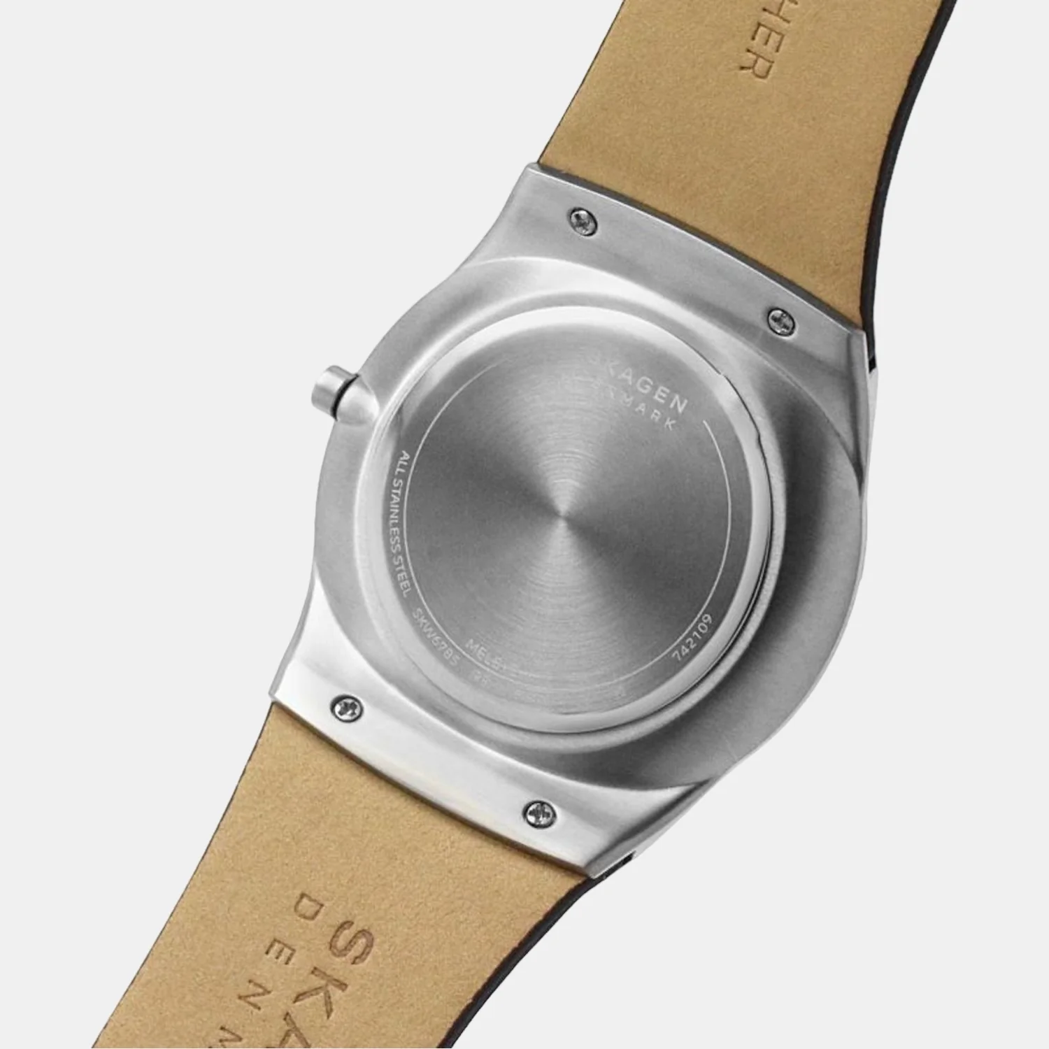 Men Quartz Grey Dial Analog Leather Watch SKW6785 - Image 4