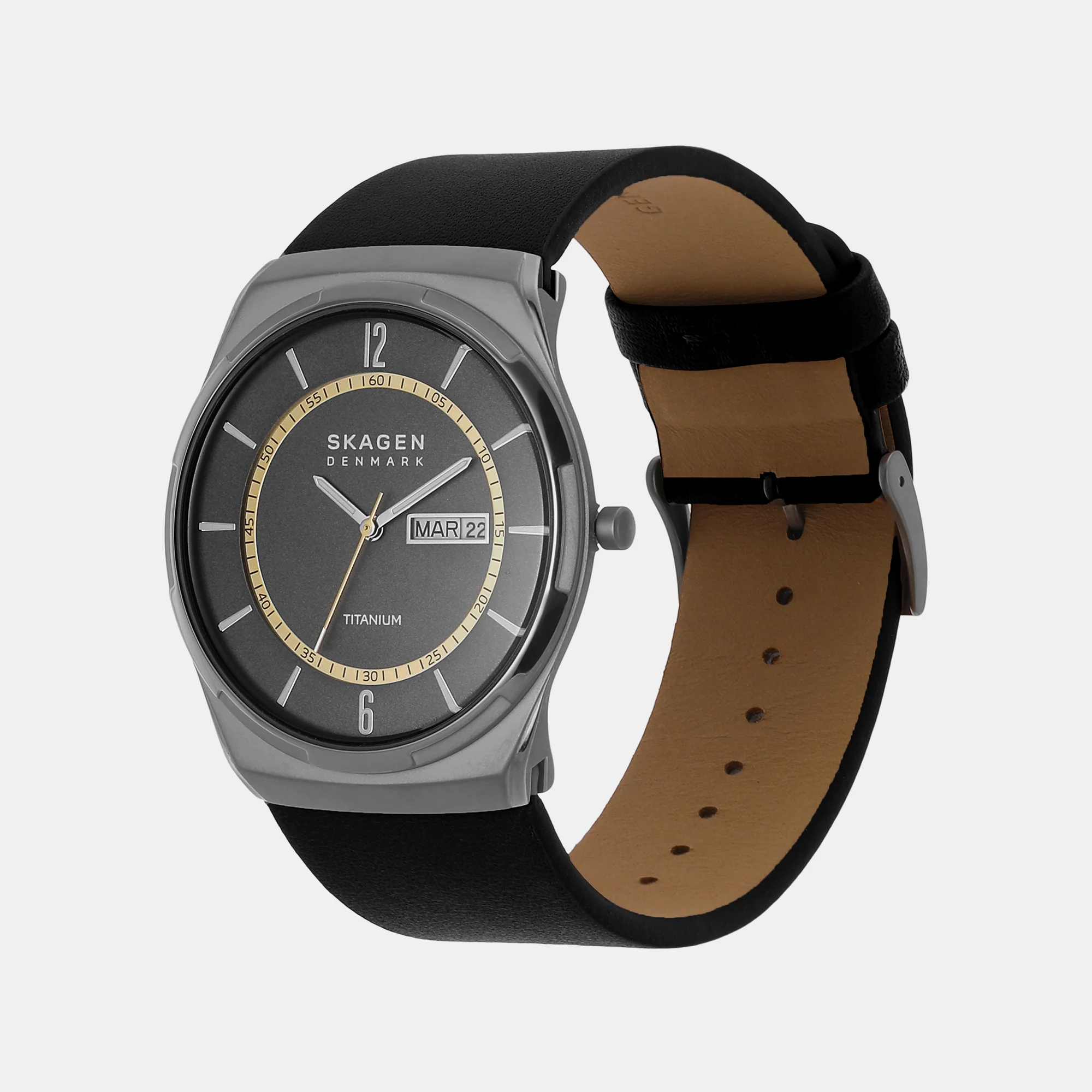 Men Quartz Grey Dial Analog Leather Watch SKW6907 - Image 2