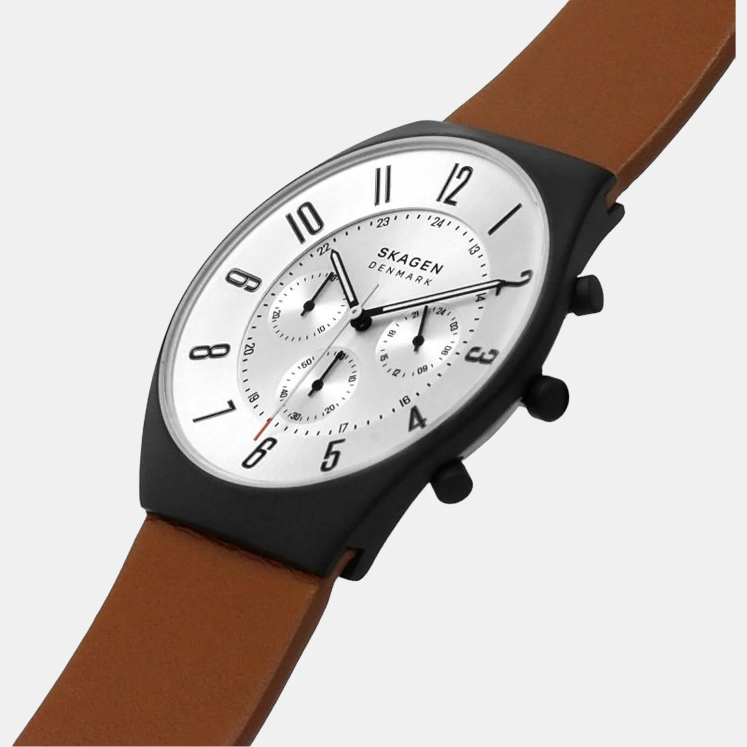 Men Quartz White Dial Chronograph Leather Watch SKW6823 - Image 5