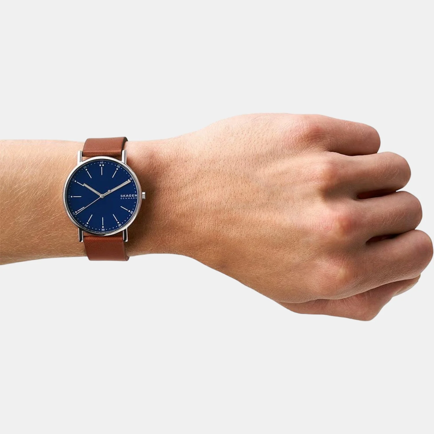 Signatur Men Quartz Blue Dial Analog Leather Watch SKW6355 - Image 6