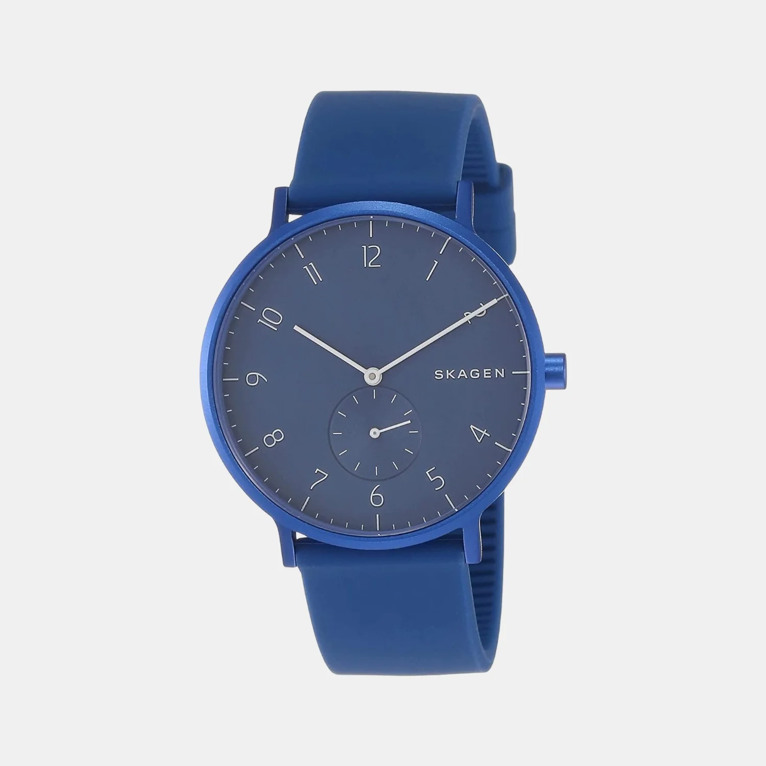 Unisex Quartz Blue Dial Analog Silicone Watch SKW6508