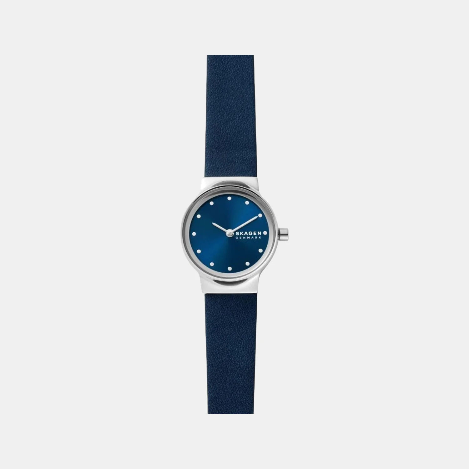 Women Quartz Blue Dial Analog Leather Watch SKW3007