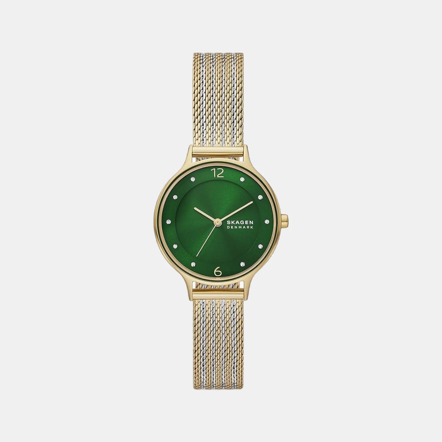 Women Quartz Green Dial Analog Stainless Steel Watch SKW3063