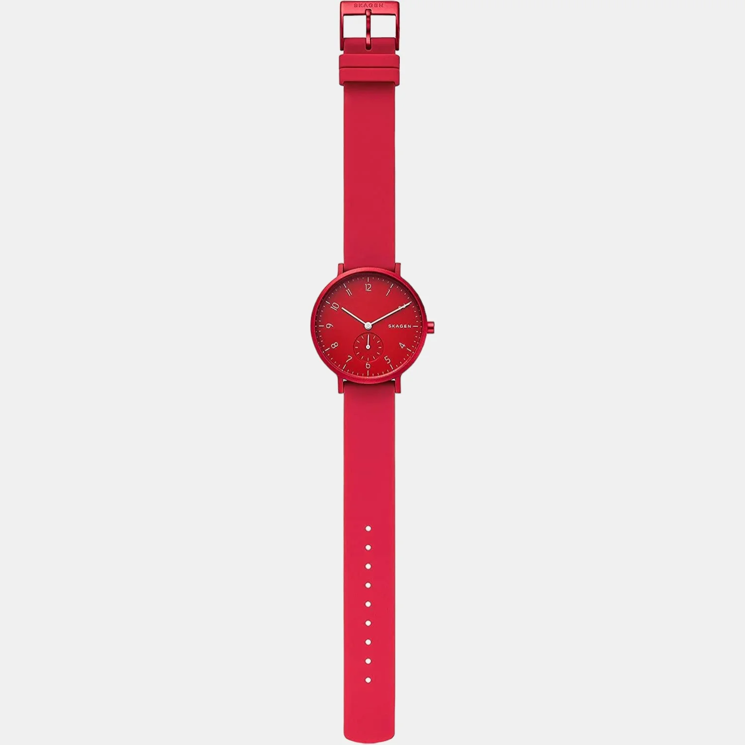 Women Quartz Red Dial Analog Silicone Watch SKW2765 - Image 3
