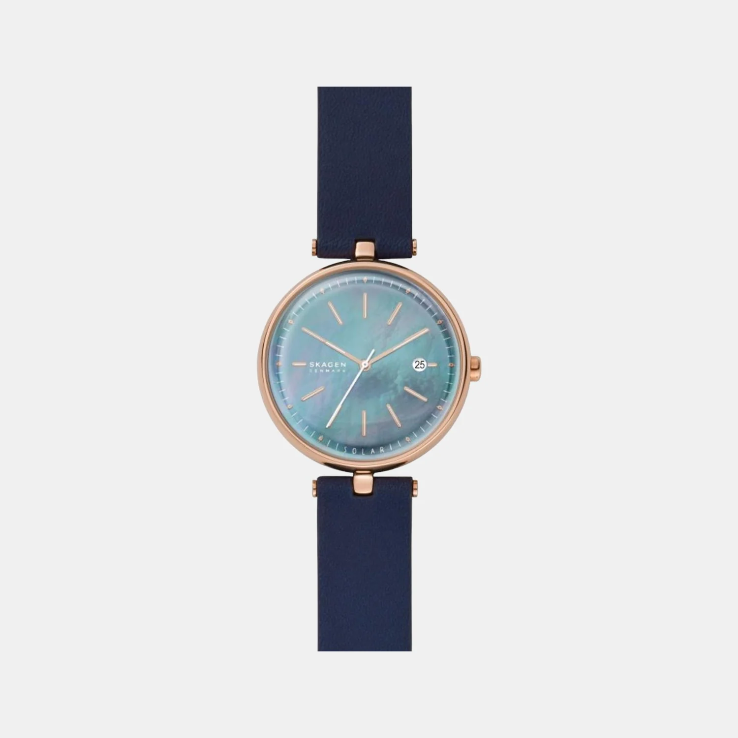 Women Solar Mother Of Pearl Dial Analog Leather Watch SKW2981