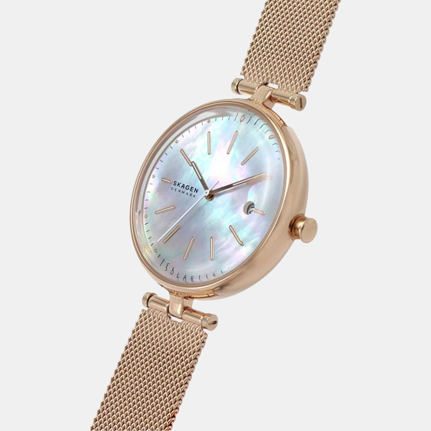 Women Solar Mother Of Pearl Dial Analog Stainless Steel Watch SKW2980 - Image 5