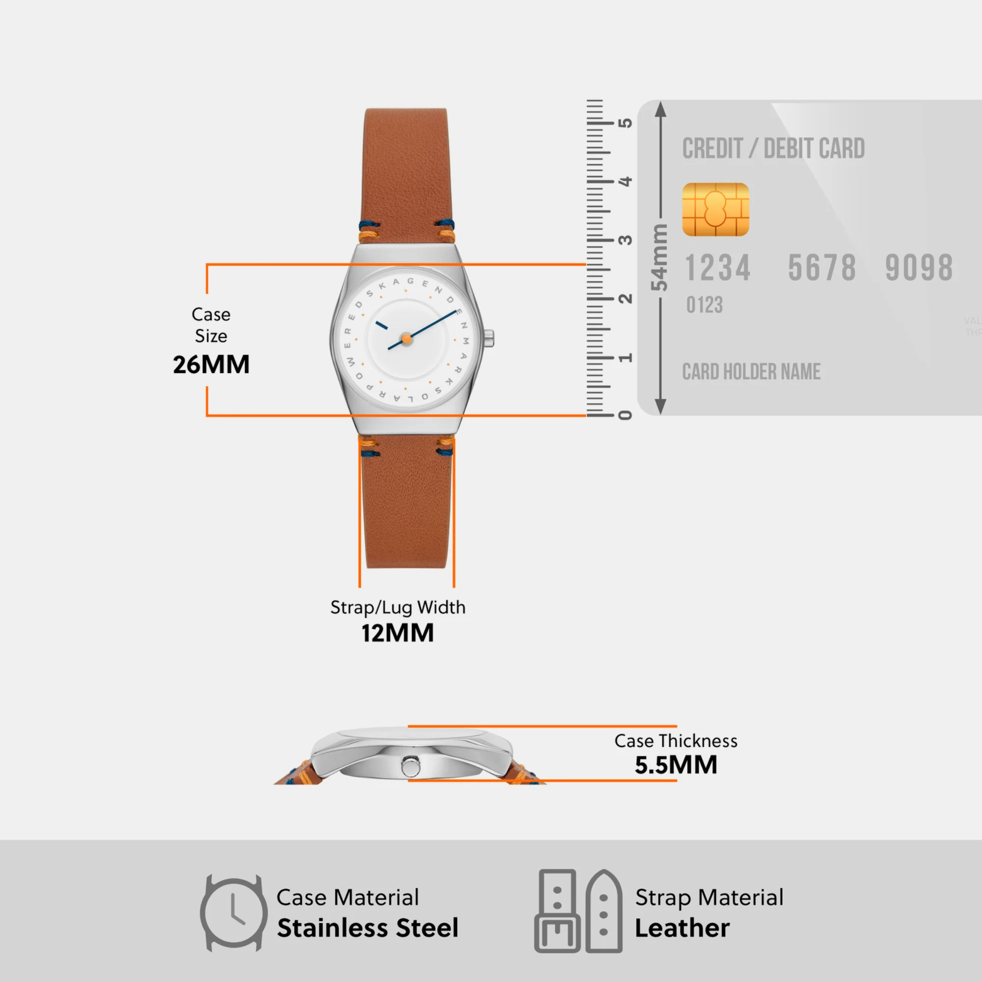 Women Solar White Dial Analog Leather Watch SKW3086 - Image 4