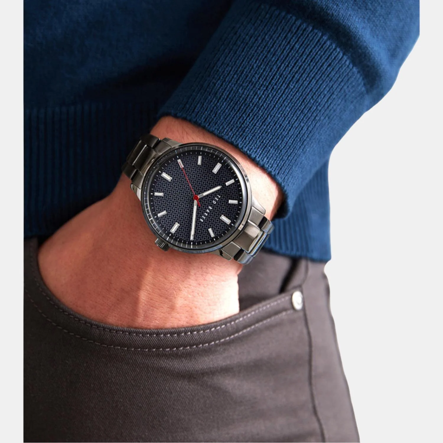 Men Quartz Black Dial Analog Stainless Steel Watch BKPCSF115 - Image 3