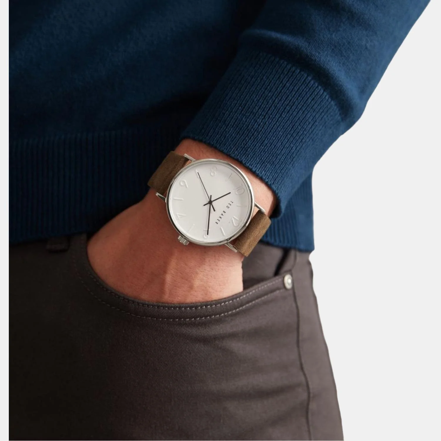 Men Quartz White Dial Analog Leather Watch BKPPGF112 - Image 3