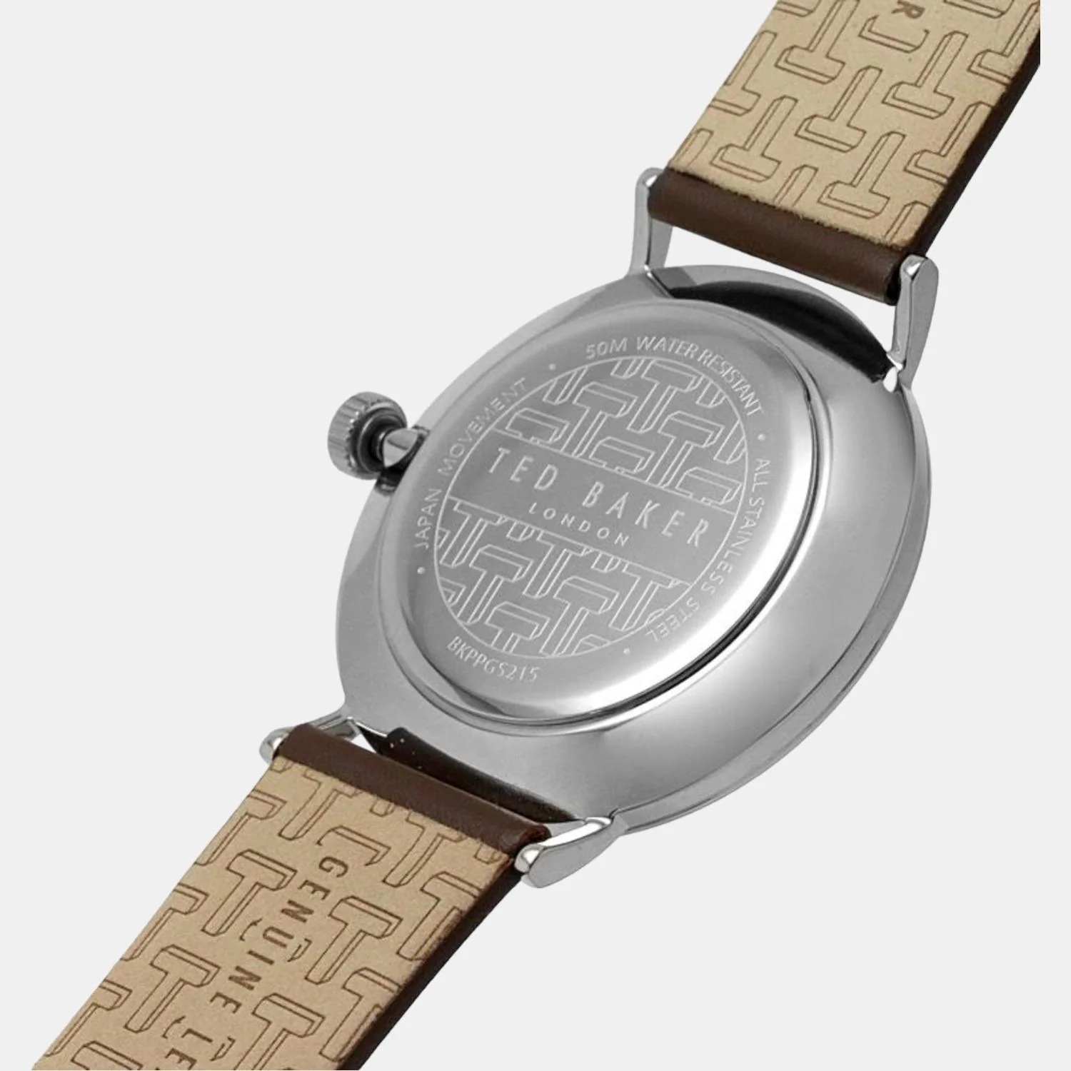 Men Quartz White Dial Analog Leather Watch BKPPGS215 - Image 8