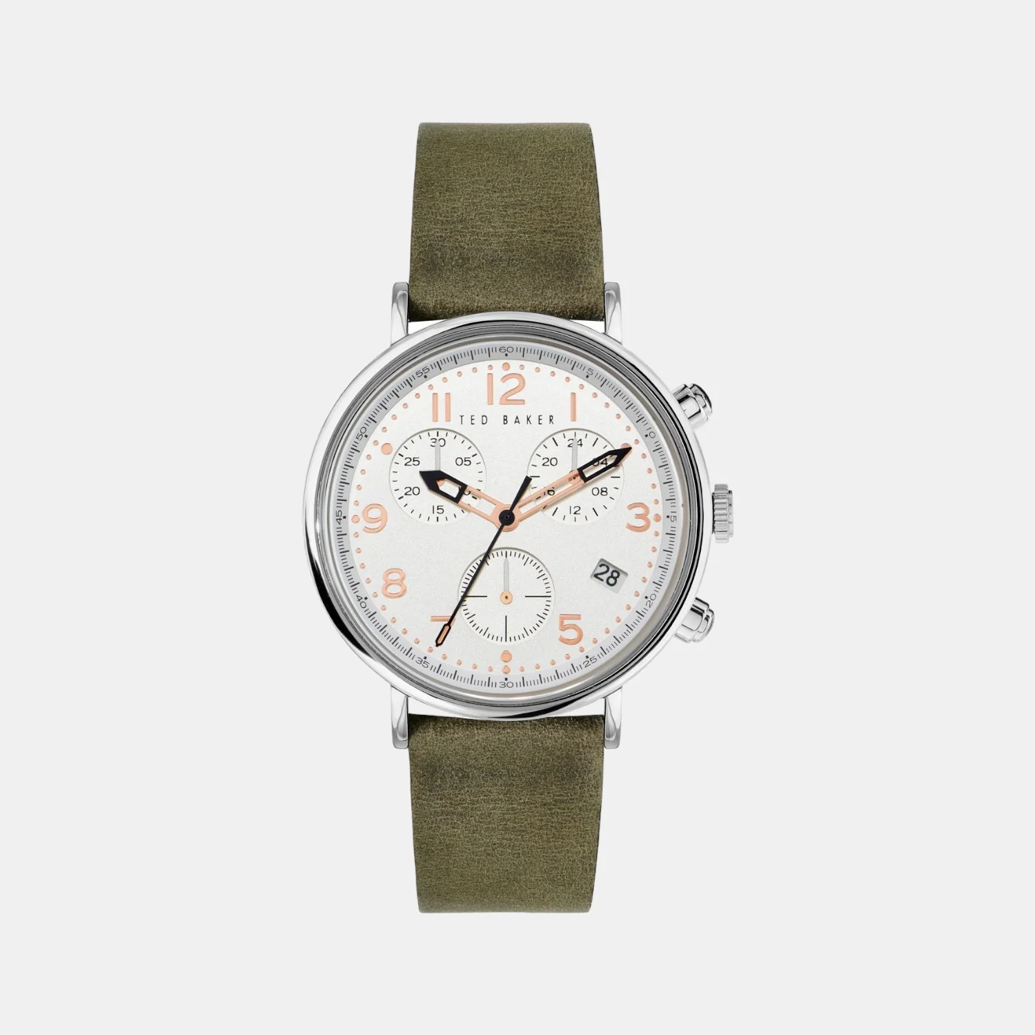 Men Quartz White Dial Chronograph Leather Watch BKPMMF125