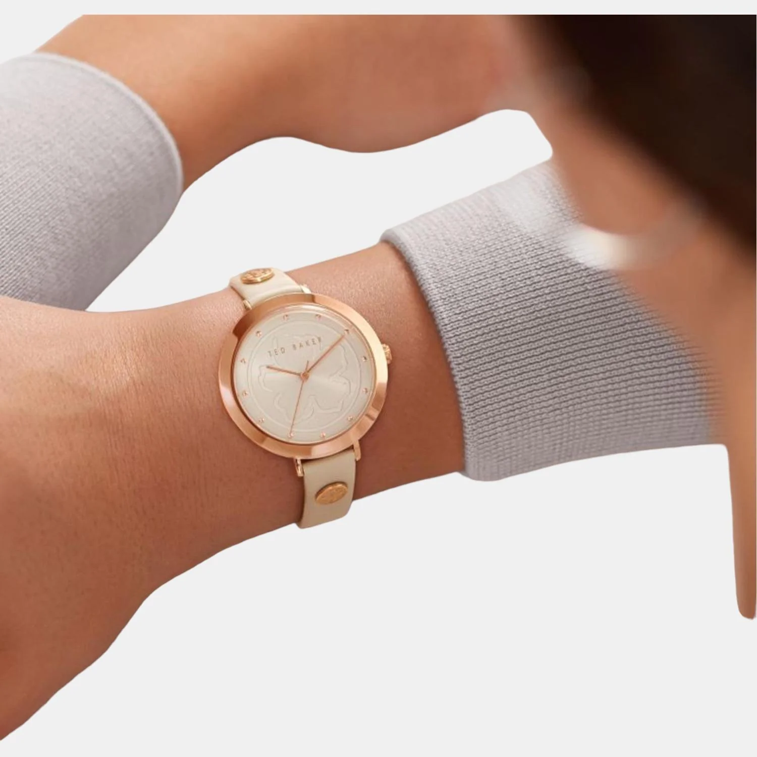 Women Quartz White Dial Analog Leather Watch BKPAMS214 - Image 3